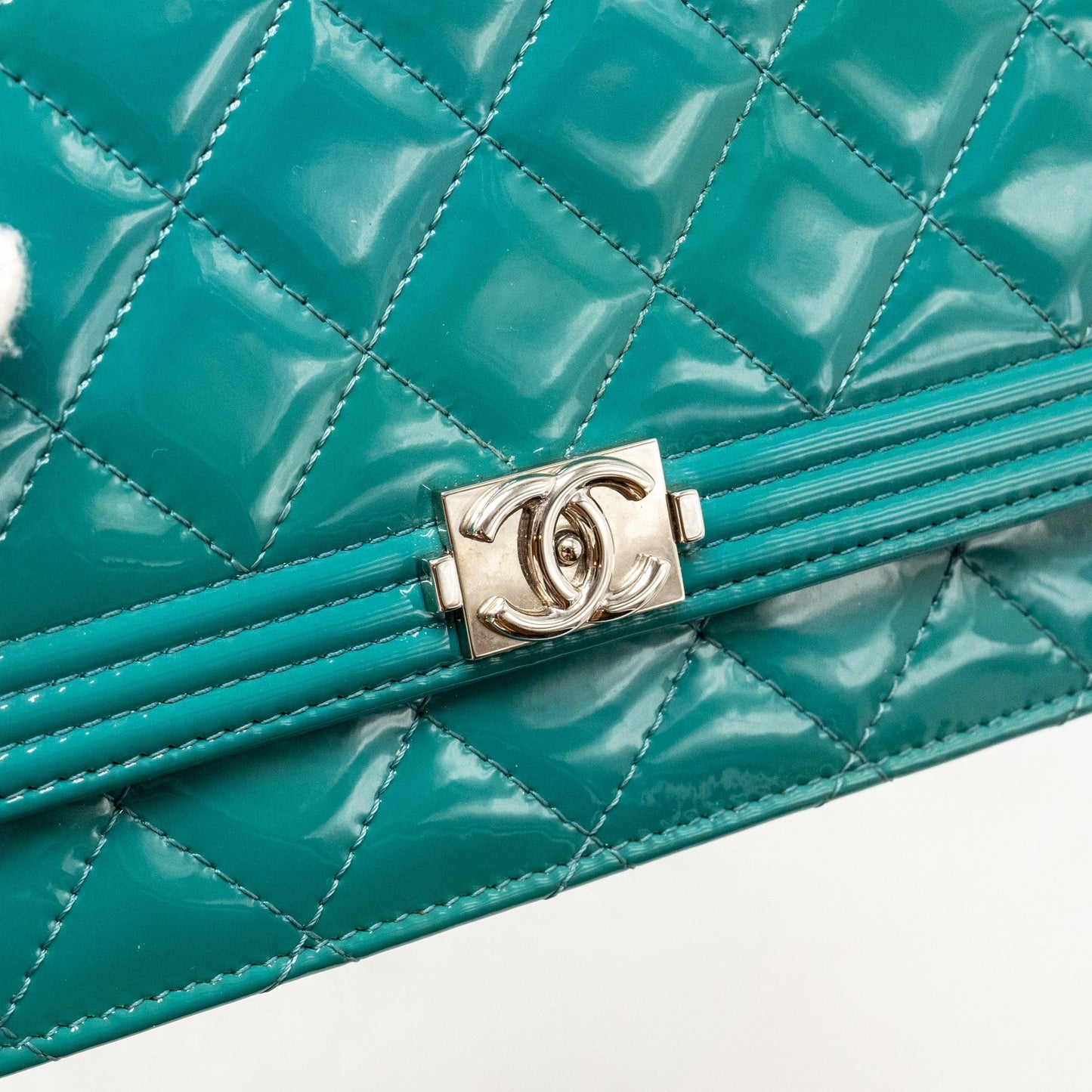 Chanel Boy Wallet on Chain Patent Green