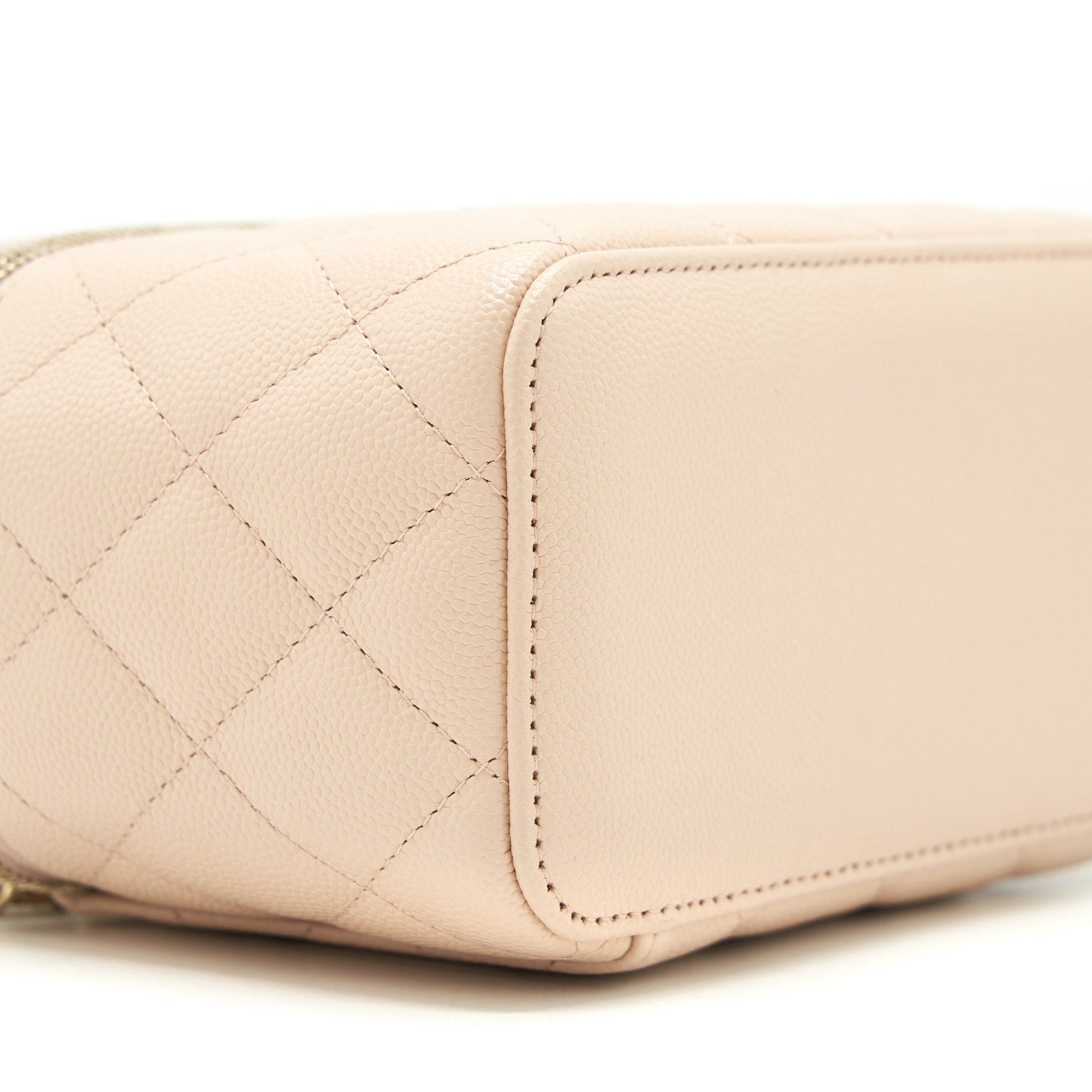 Chanel Long Vanity Case Caviar Nude Pink L
