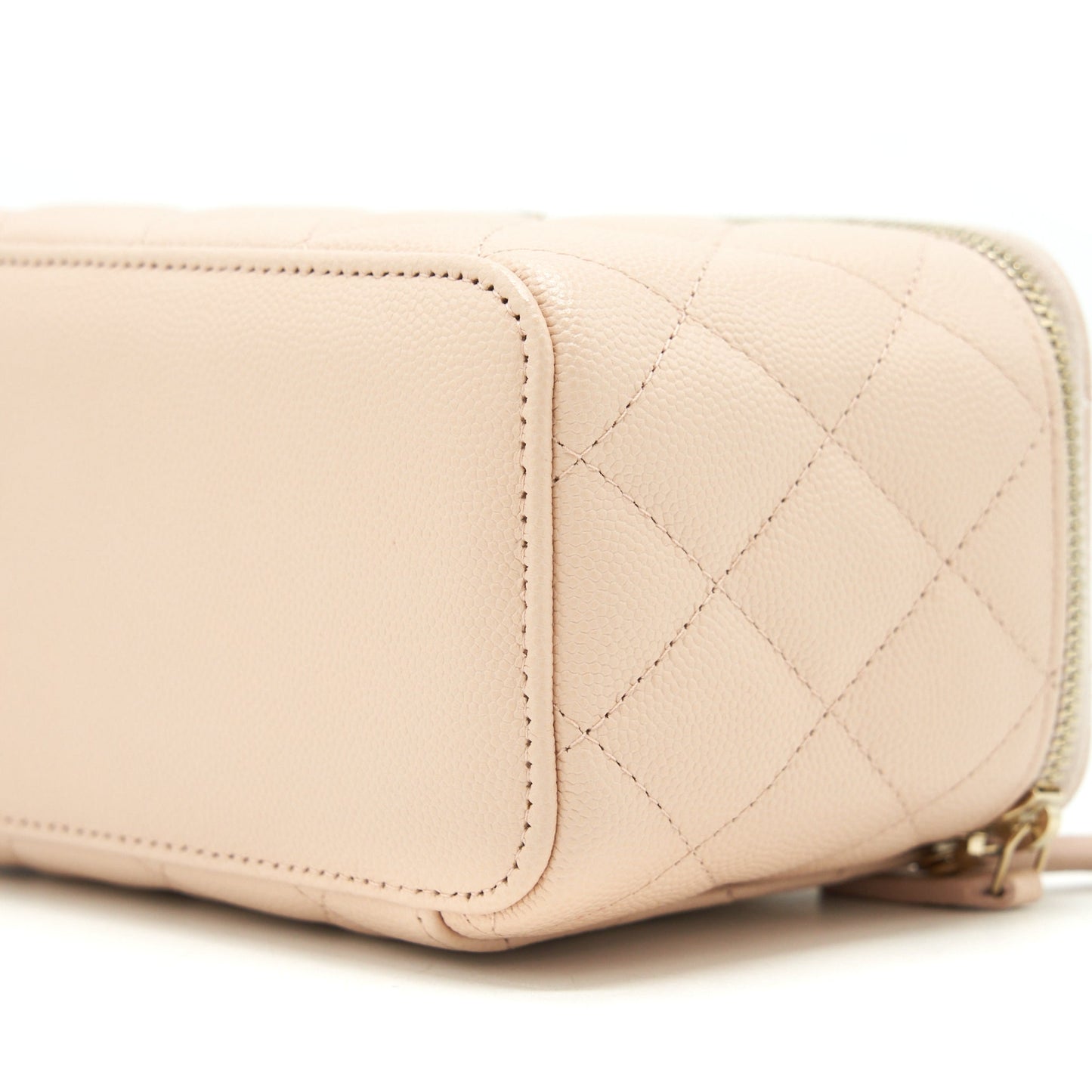 Chanel Long Vanity Case Caviar Nude Pink L