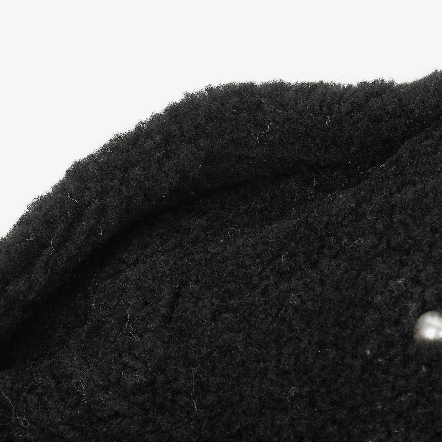 Chanel Medium Black Shearling Pearl Flap Bag