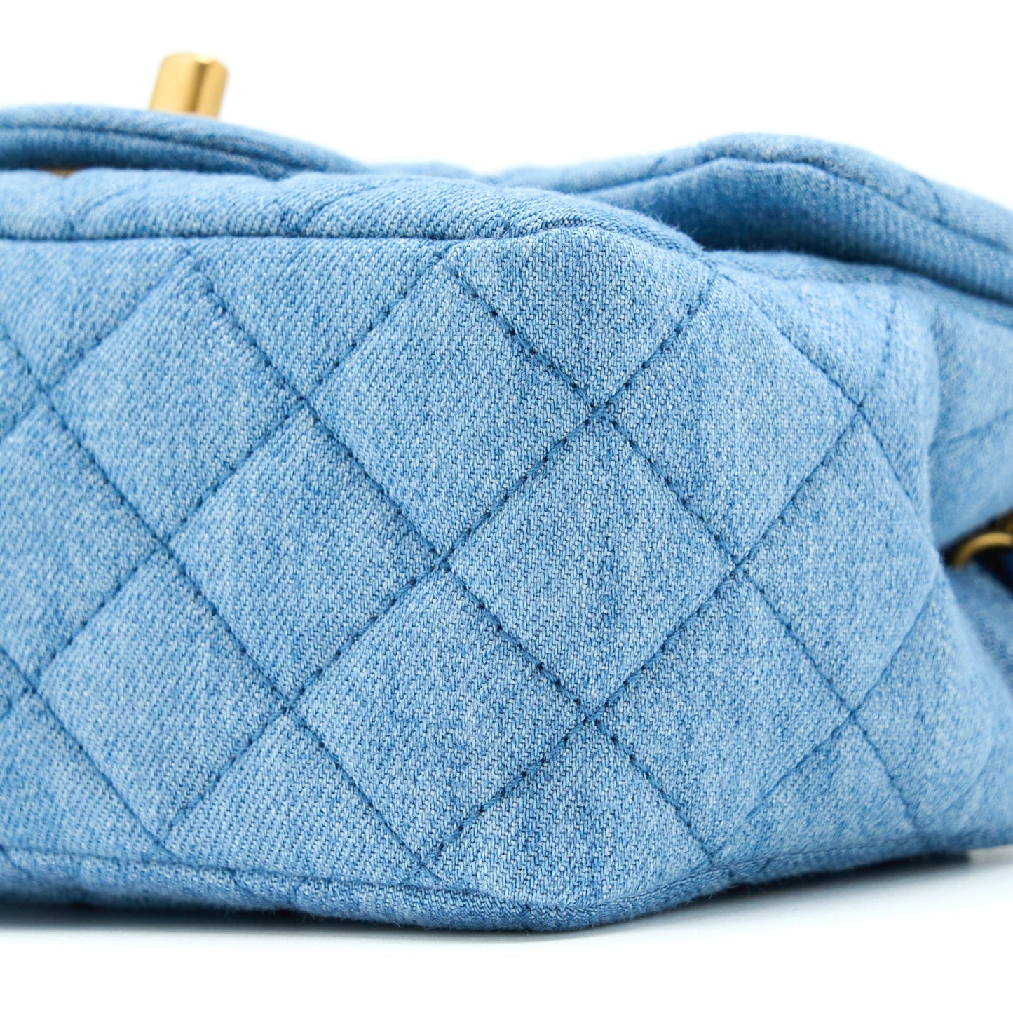 Chanel 22C Denim Pearl Crush Mini Square Flap Bag