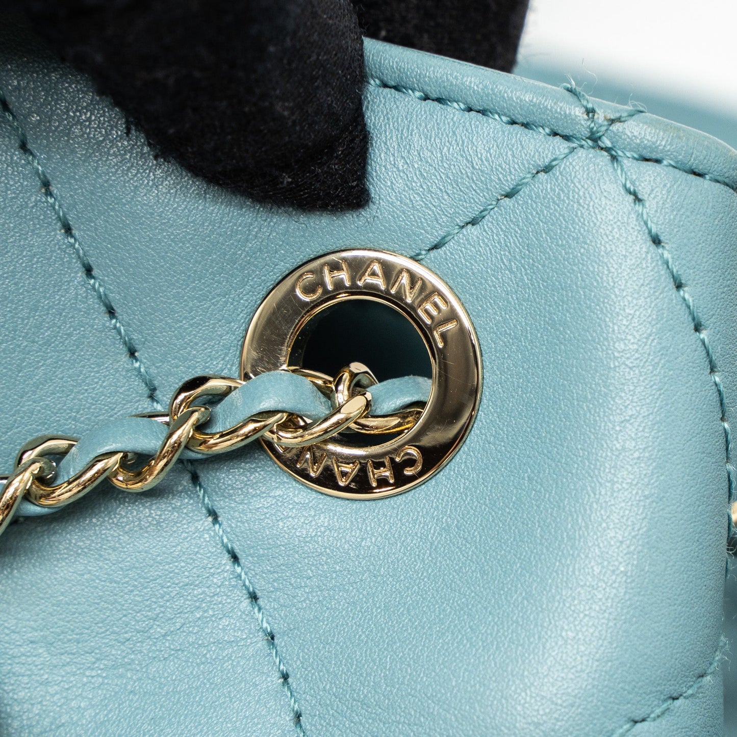 Chanel Bucket Bag Calfskin Light Blue L