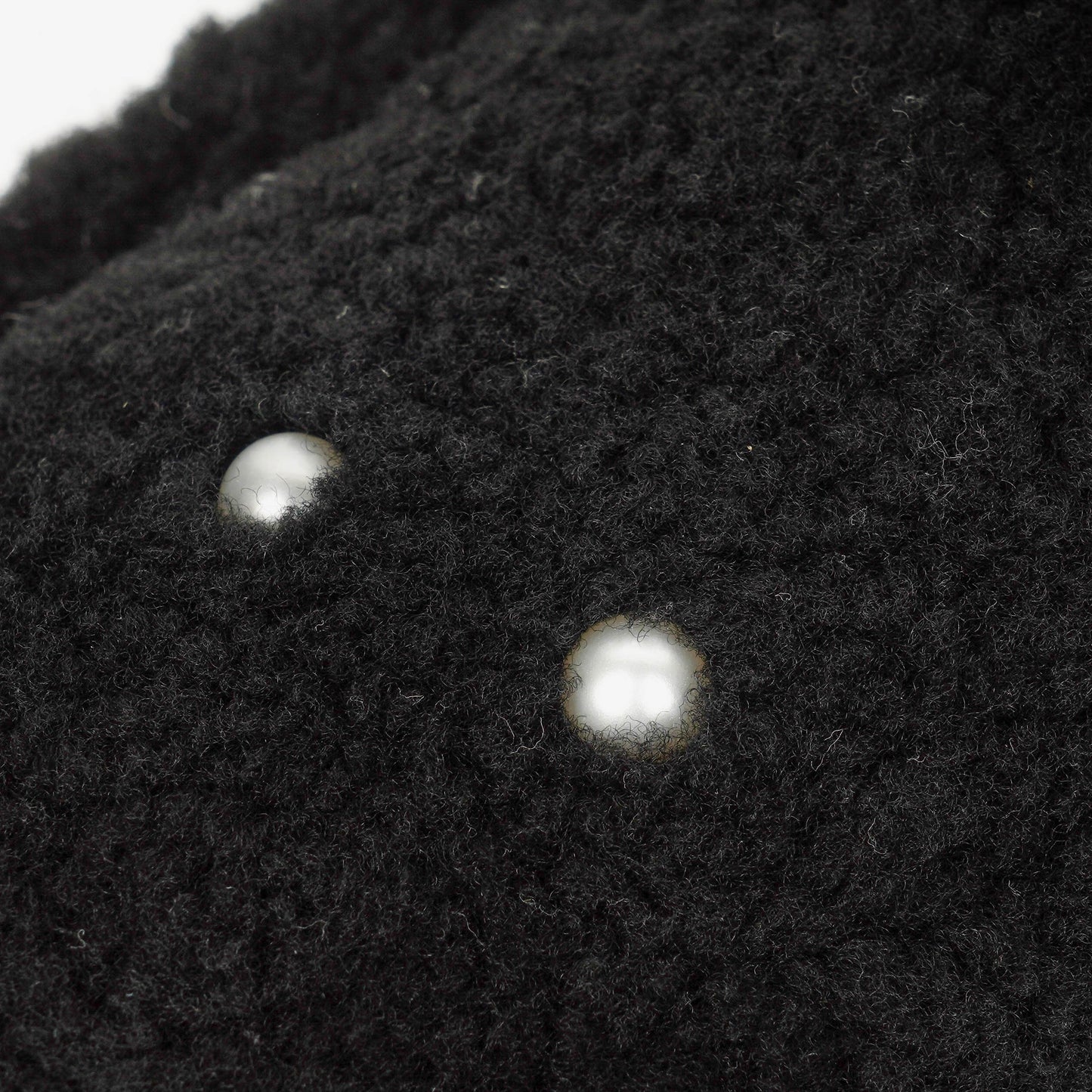 Chanel Medium Black Shearling Pearl Flap Bag