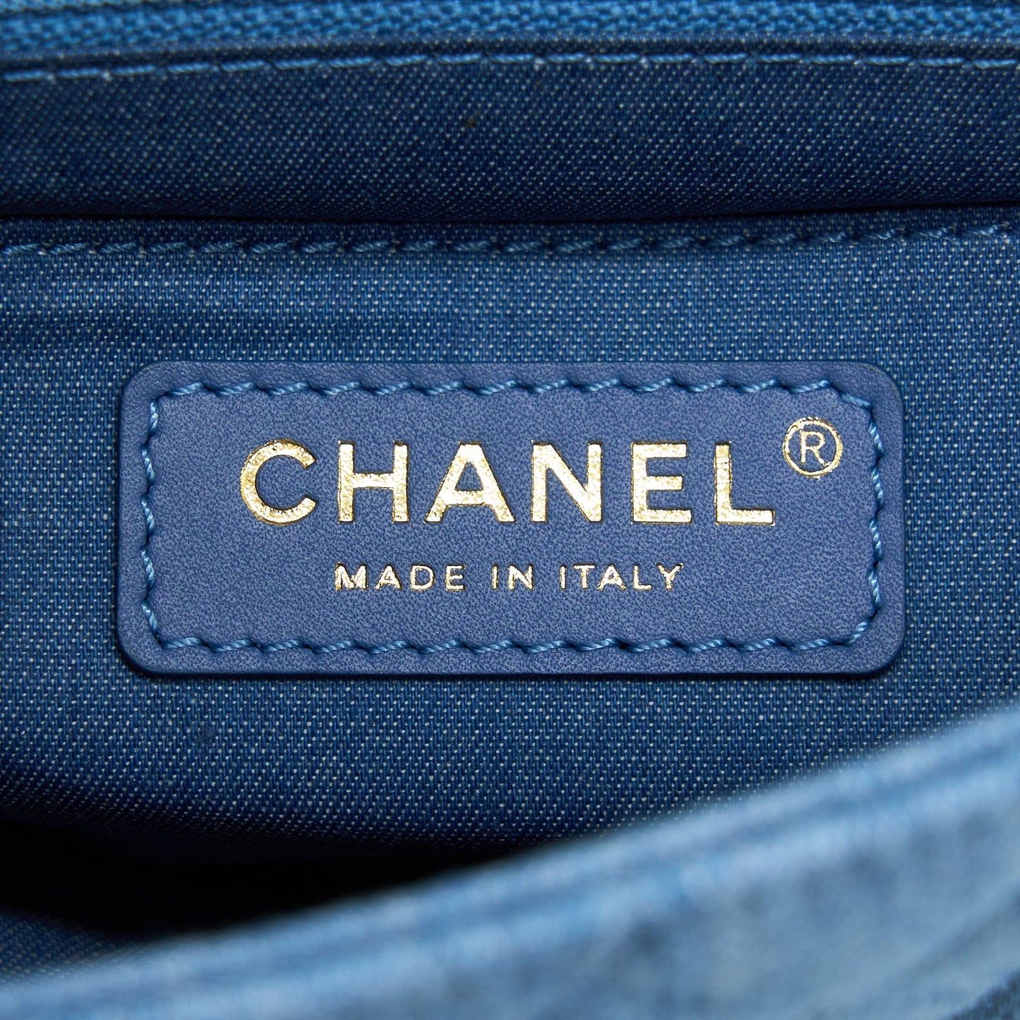 Chanel 22C Denim Pearl Crush Mini Square Flap Bag
