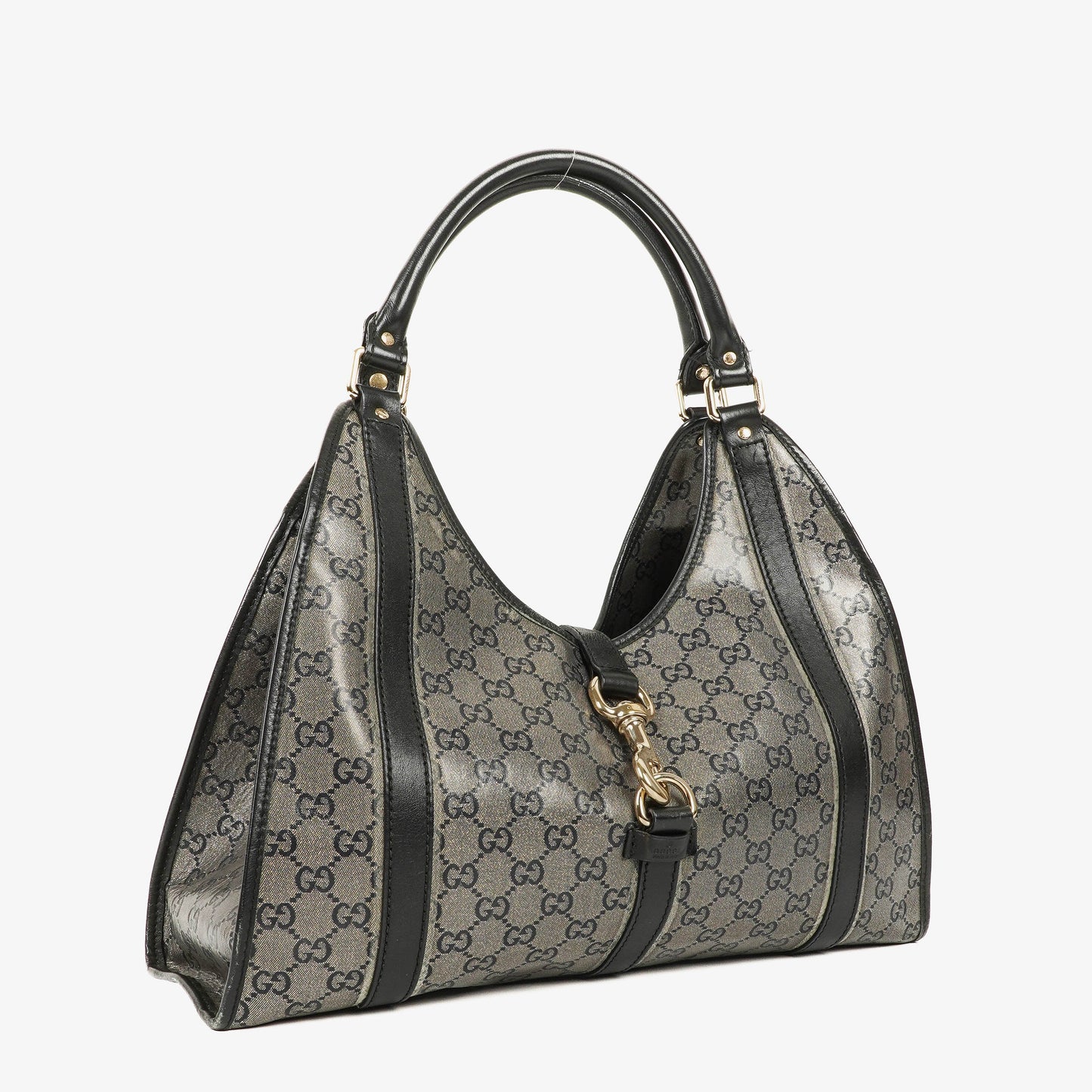 Gucci Jackie Bardot Crystal GG Canvas Shoulder Bag
