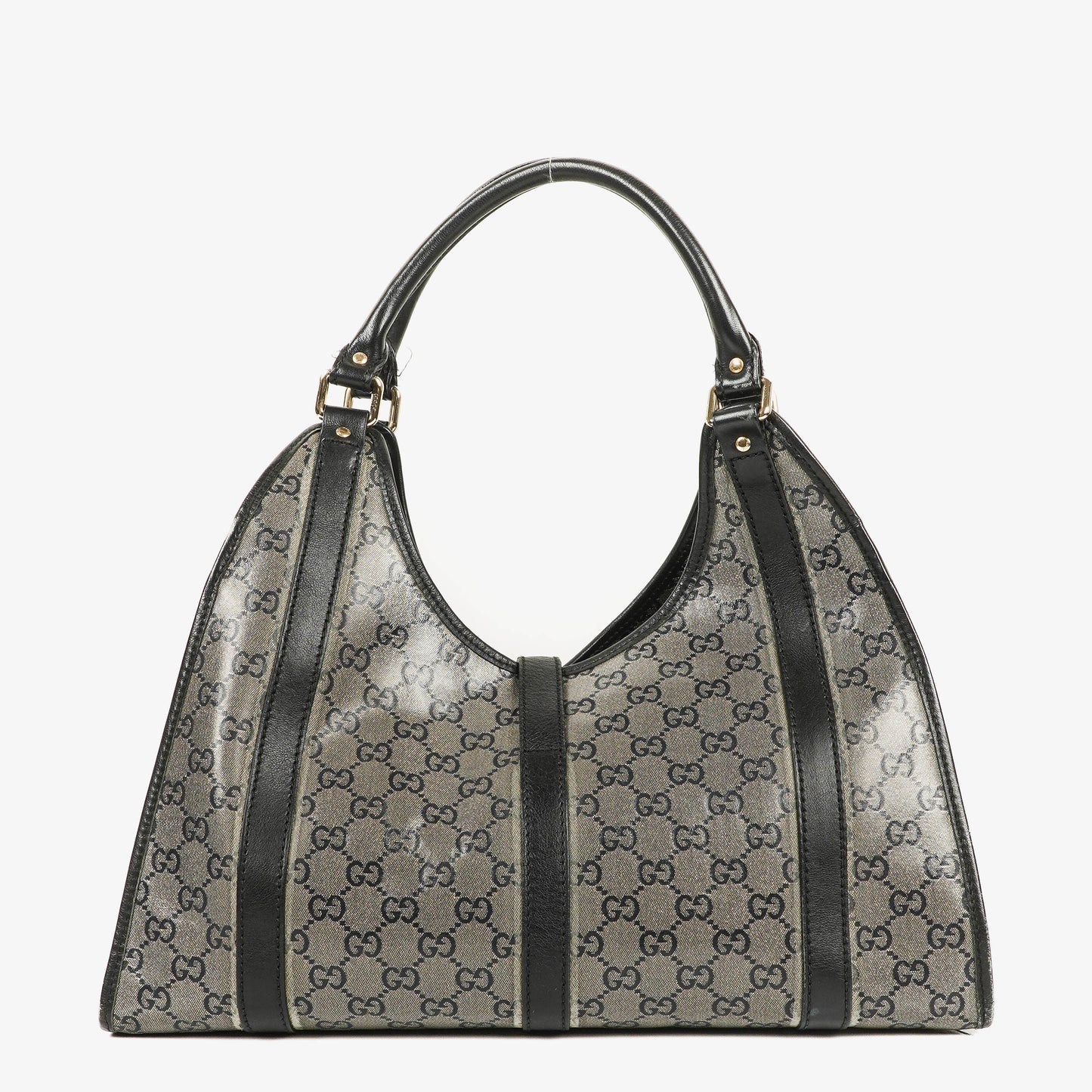 Gucci Jackie Bardot Crystal GG Canvas Shoulder Bag
