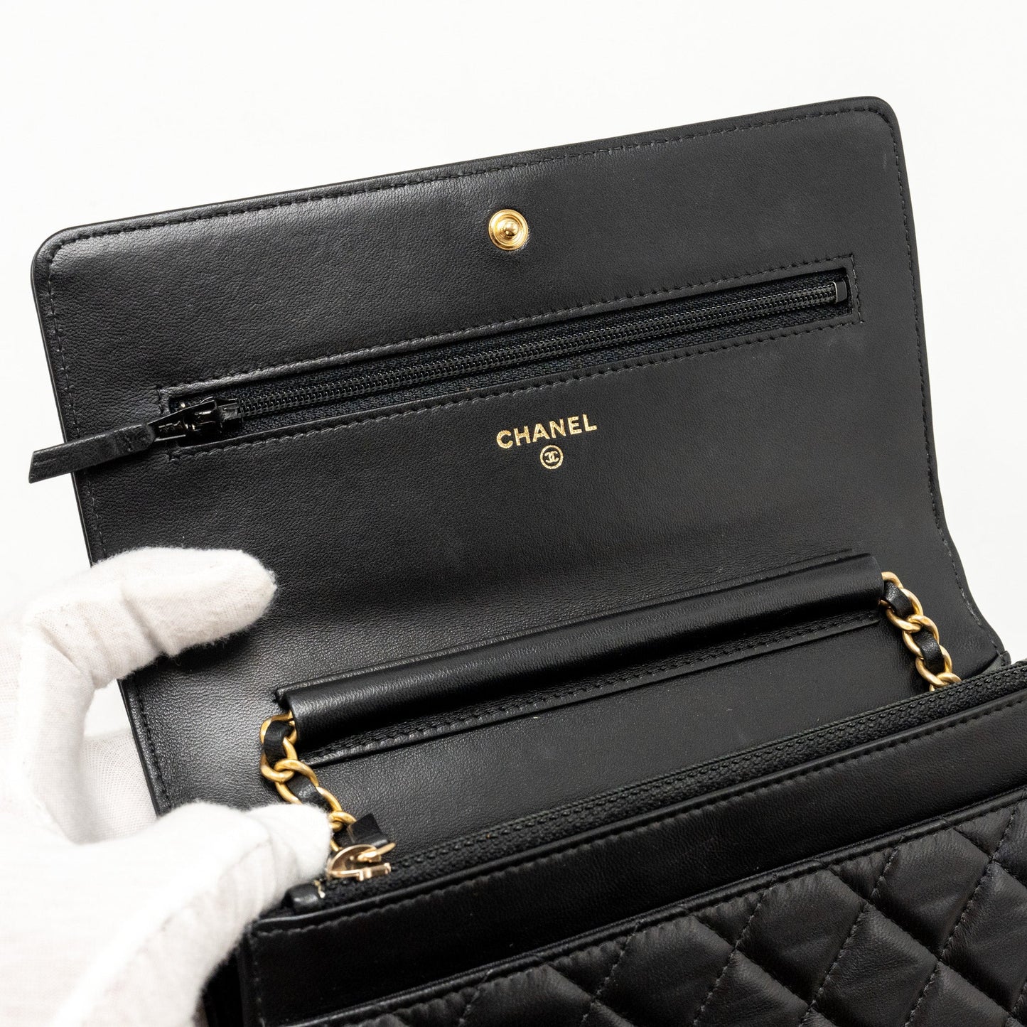 Chanel Boy Wallet on Chain Lambskin Black