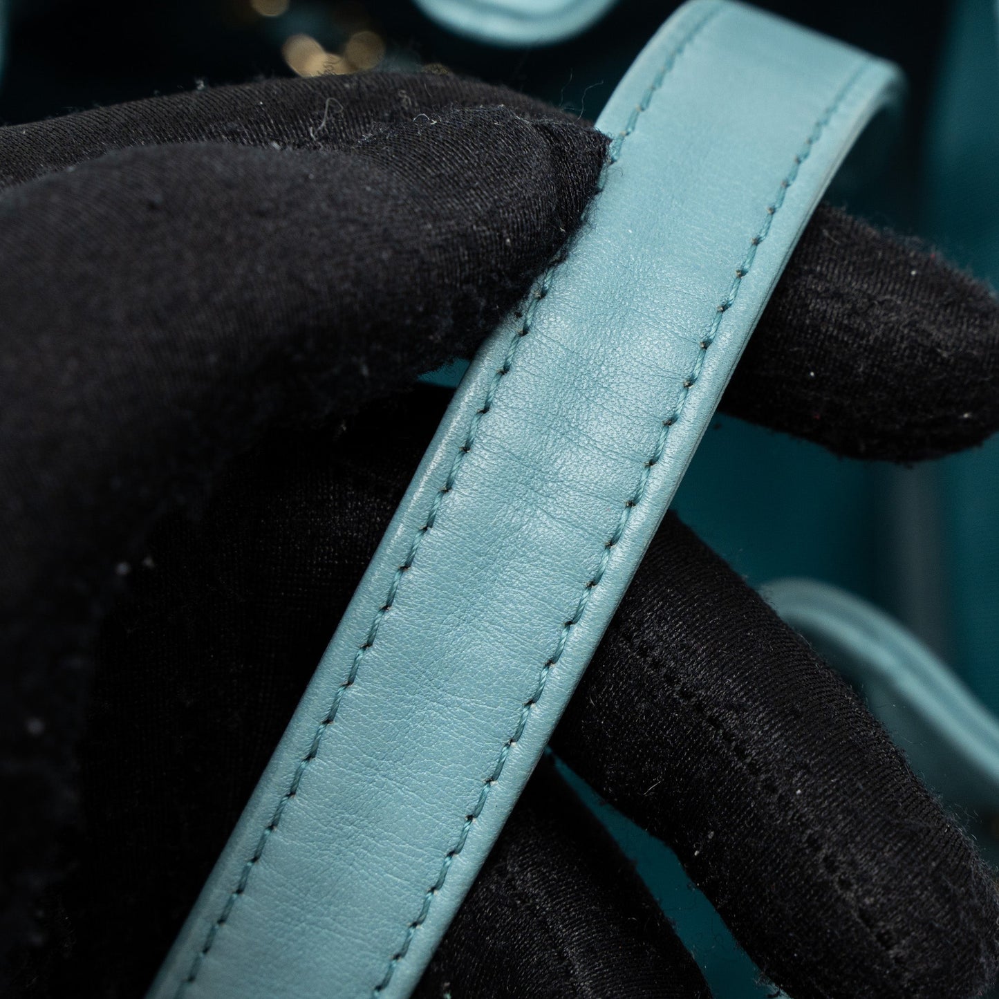 Chanel Bucket Bag Calfskin Light Blue L