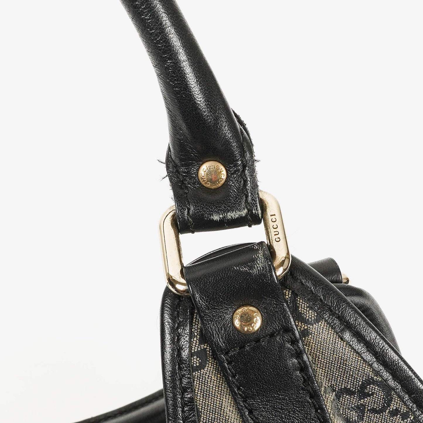 Gucci Jackie Bardot Crystal GG Canvas Shoulder Bag