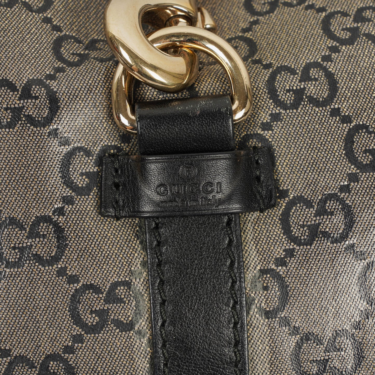 Gucci Jackie Bardot Crystal GG Canvas Shoulder Bag