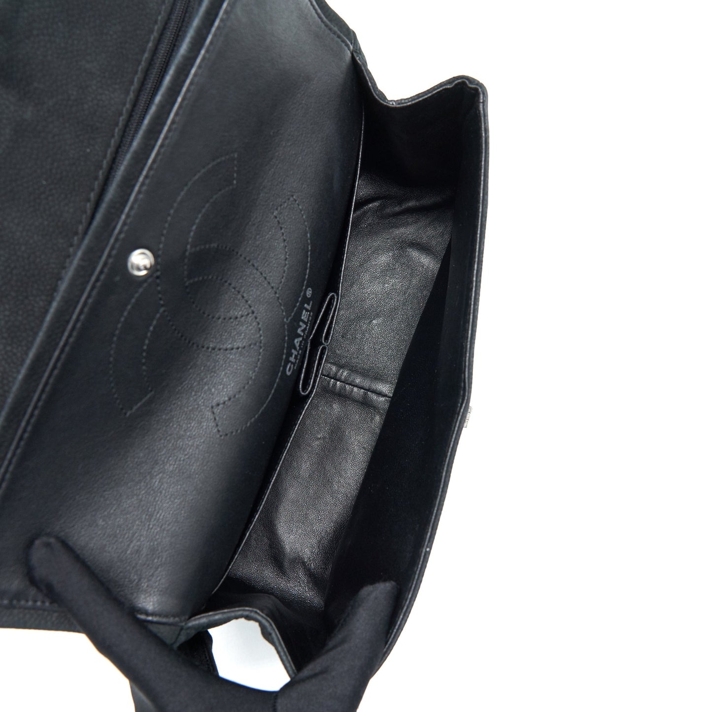 CHANEL 2.55 226 REISSUE BAG IN CAVIAR BLACK