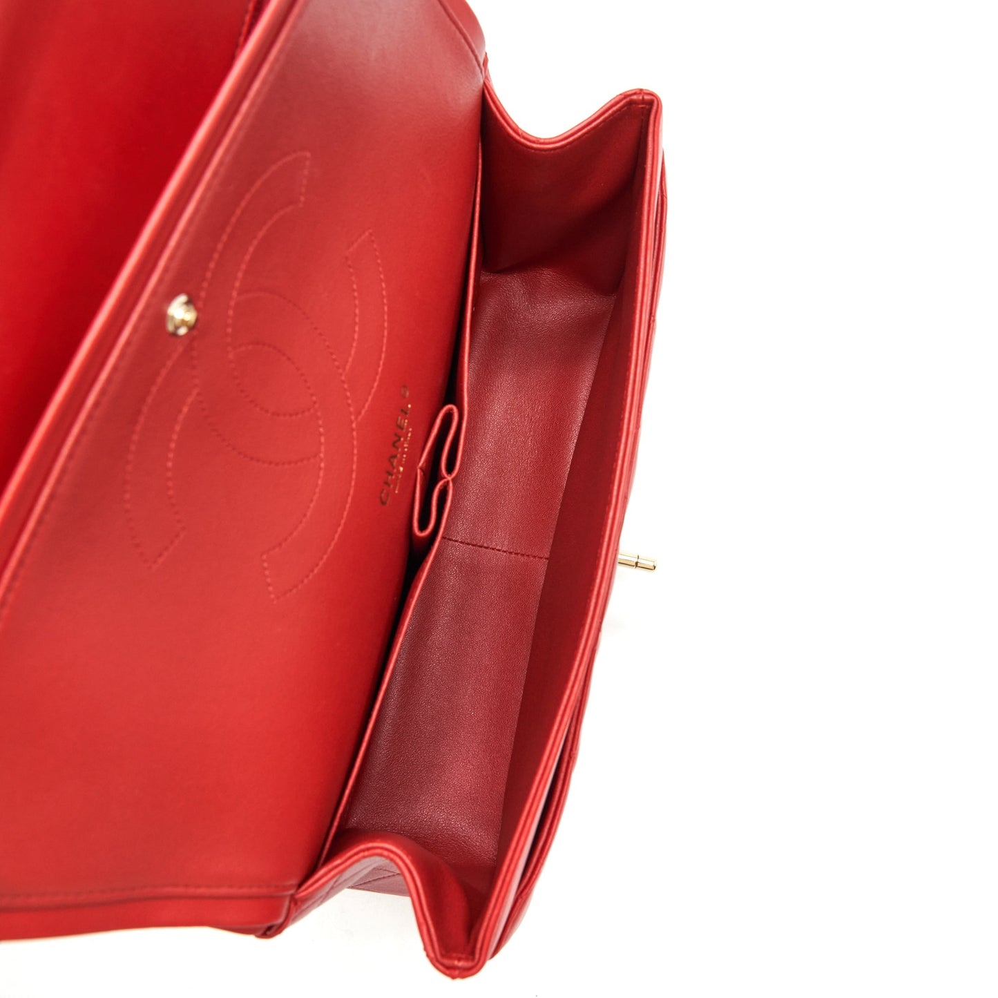 Chanel Classic Jumbo Double Flap Bag Lambskin Red L