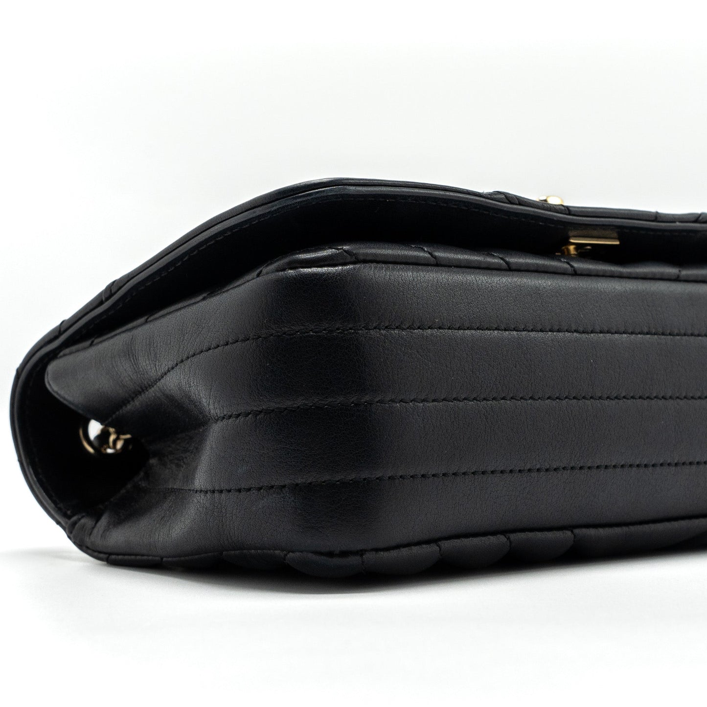 Chanel Chevron Flap Bag Calfskin Black