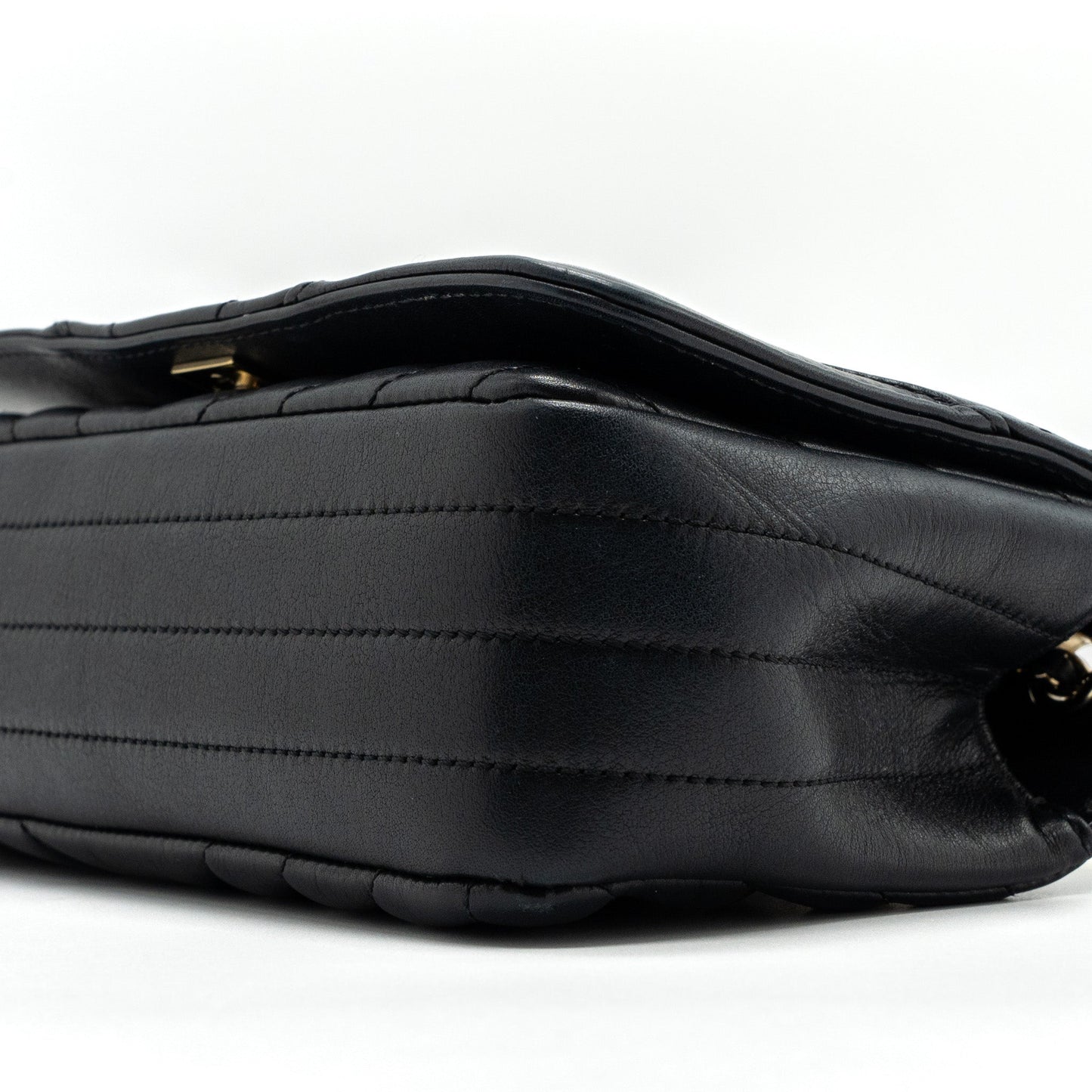 Chanel Chevron Flap Bag Calfskin Black