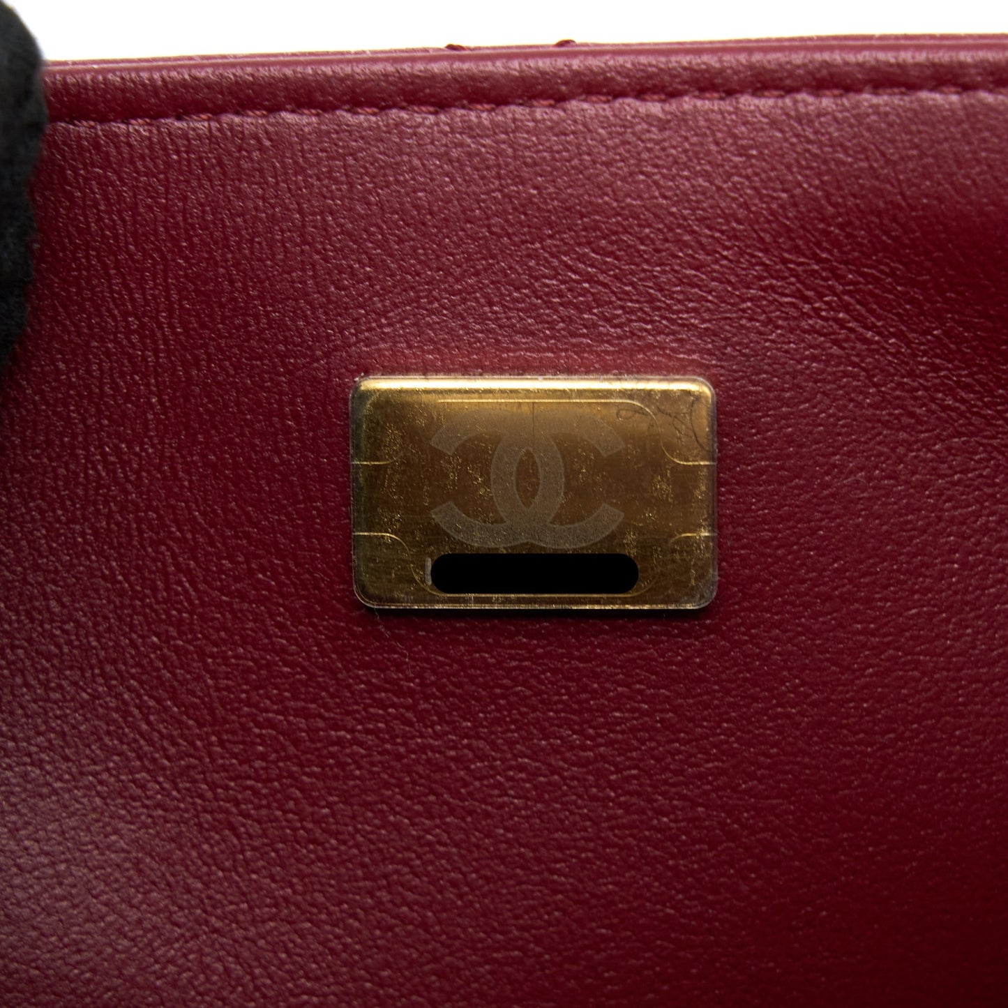 Chanel 22A Mini Square Flap Bag Lambskin Burgundy L (Microchip)