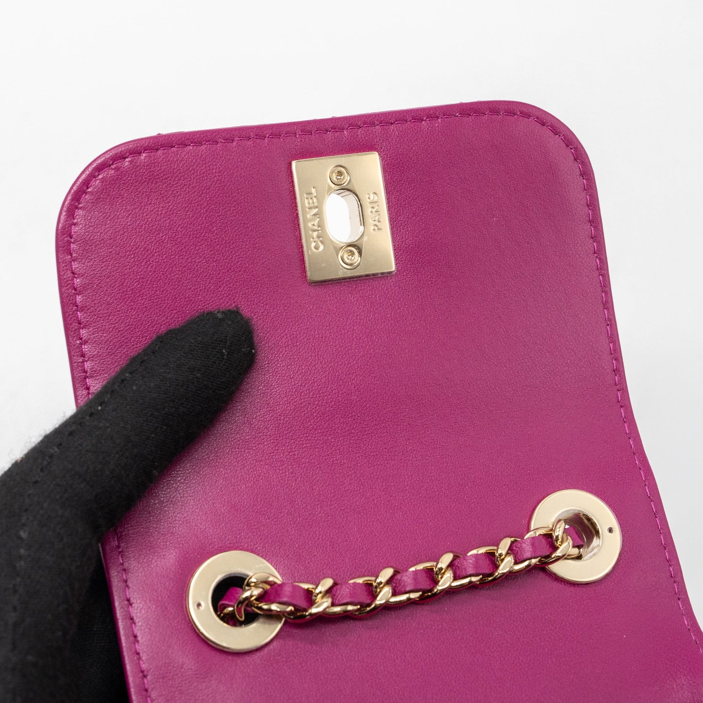Chanel Mini Trendy CC Clutch Lambskin Pink L