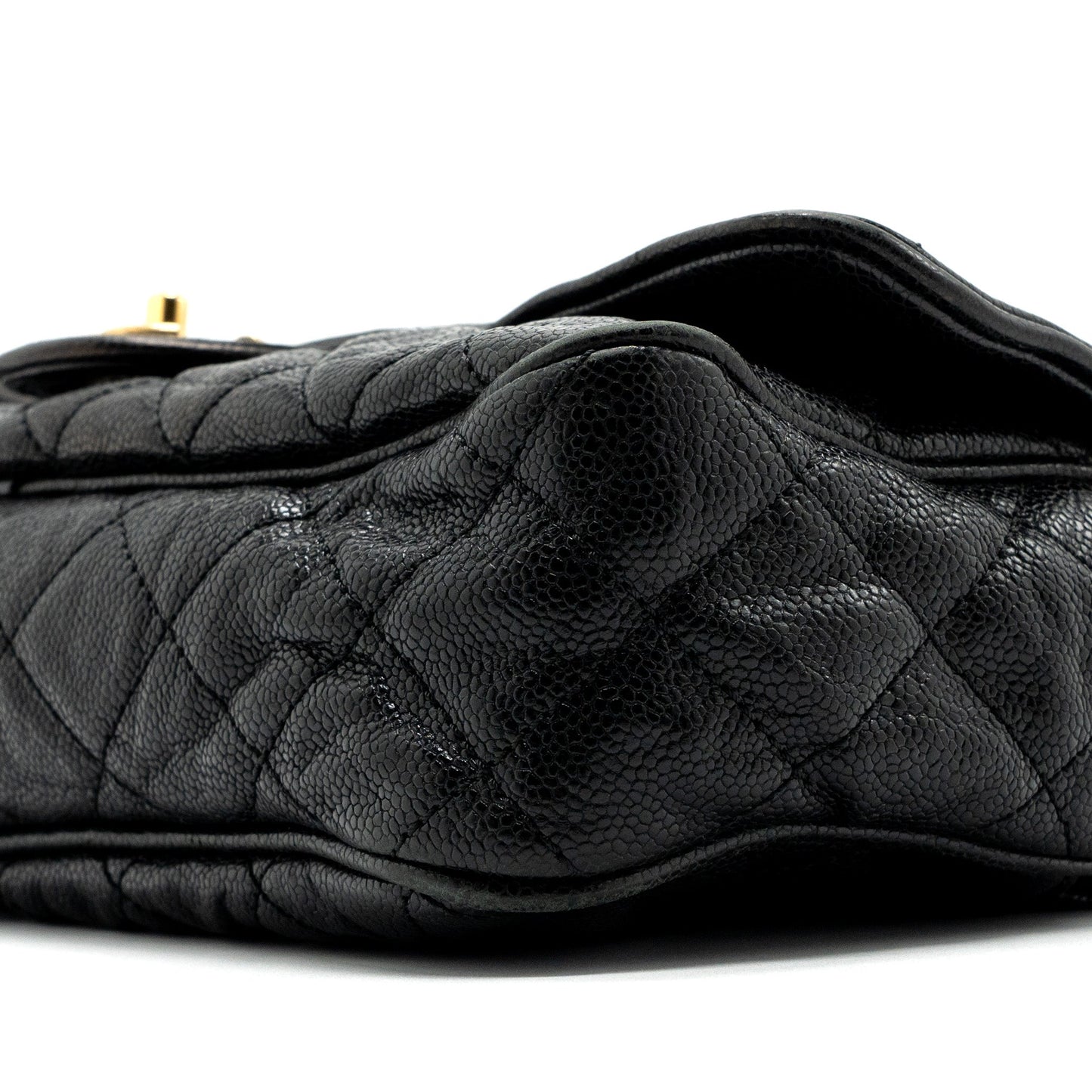 Chanel Large Flap Bag Grained Calfskin Black Brushed