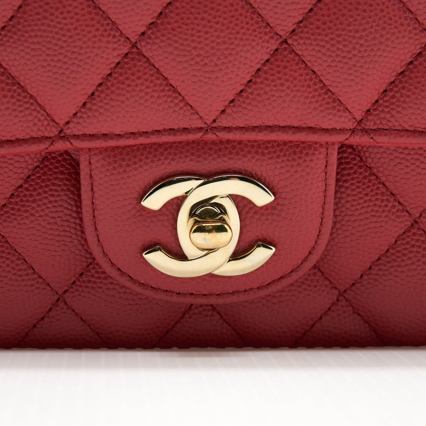 Chanel Mini Rectangular Flap Bag Caviar Coral Pink