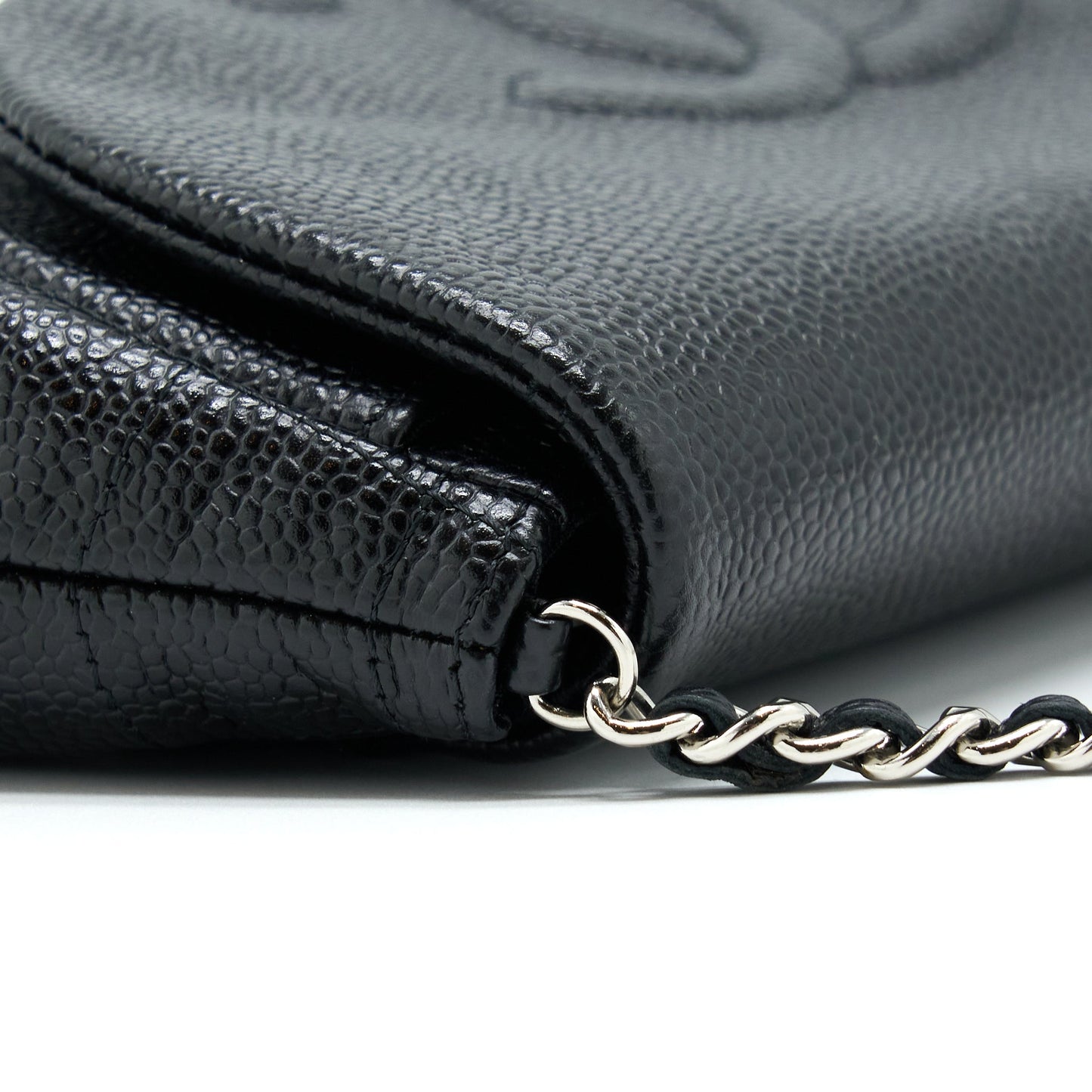Chanel Half Moon Wallet On Chain Caviar Black