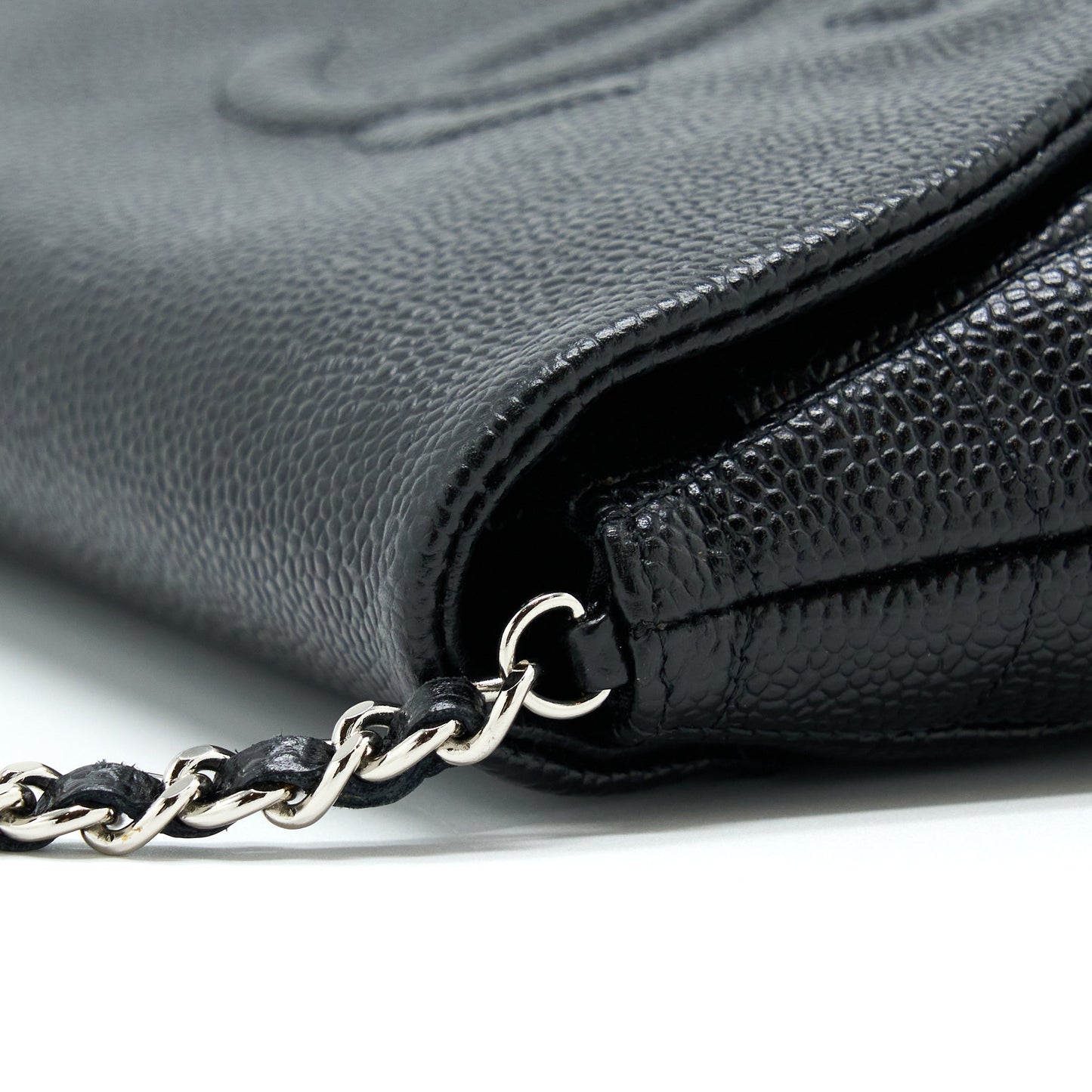 Chanel Half Moon Wallet On Chain Caviar Black