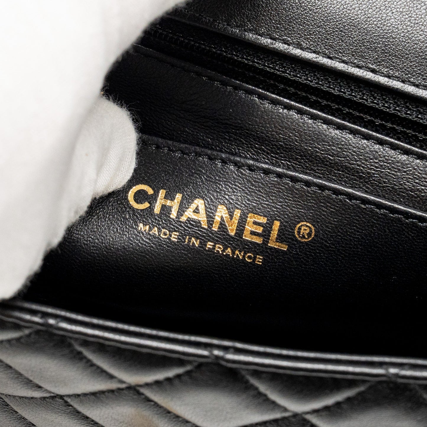 Chanel 24c Detail Top Handle Flap Bag Lambskin Black