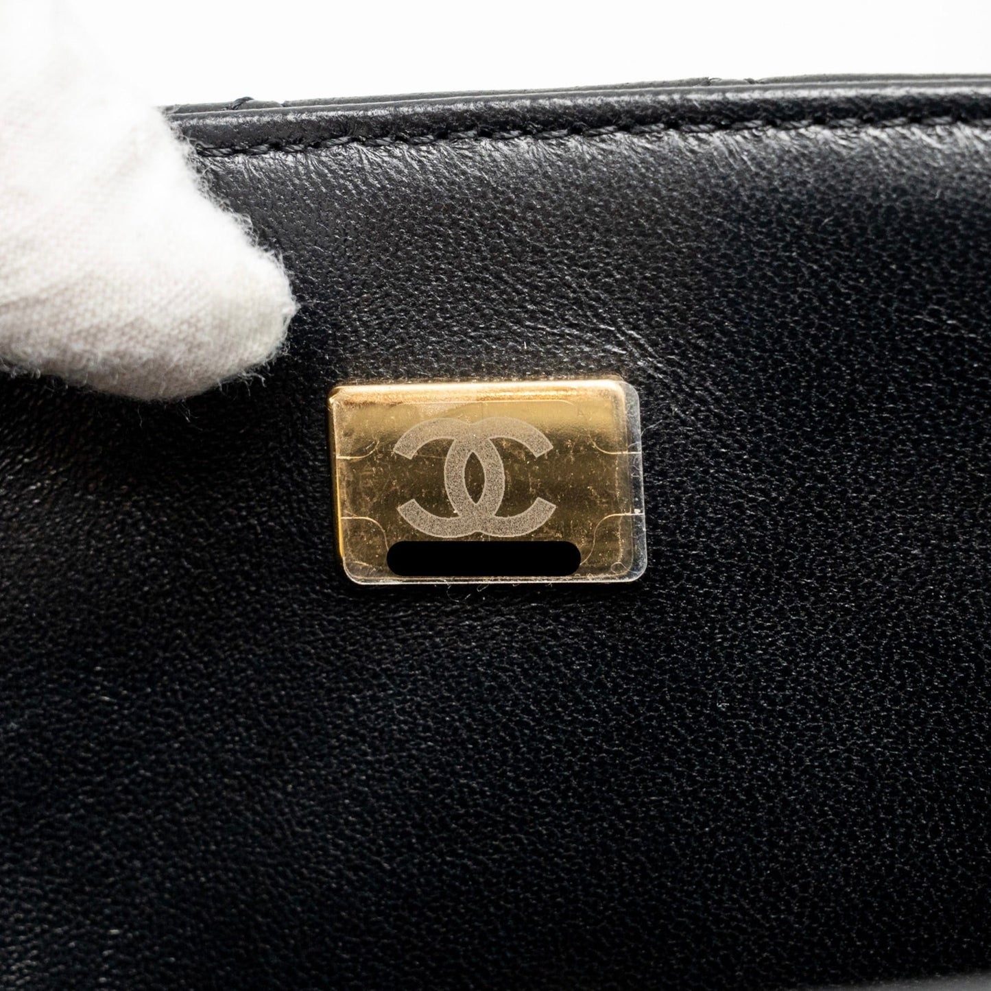 Chanel 24c Detail Top Handle Flap Bag Lambskin Black