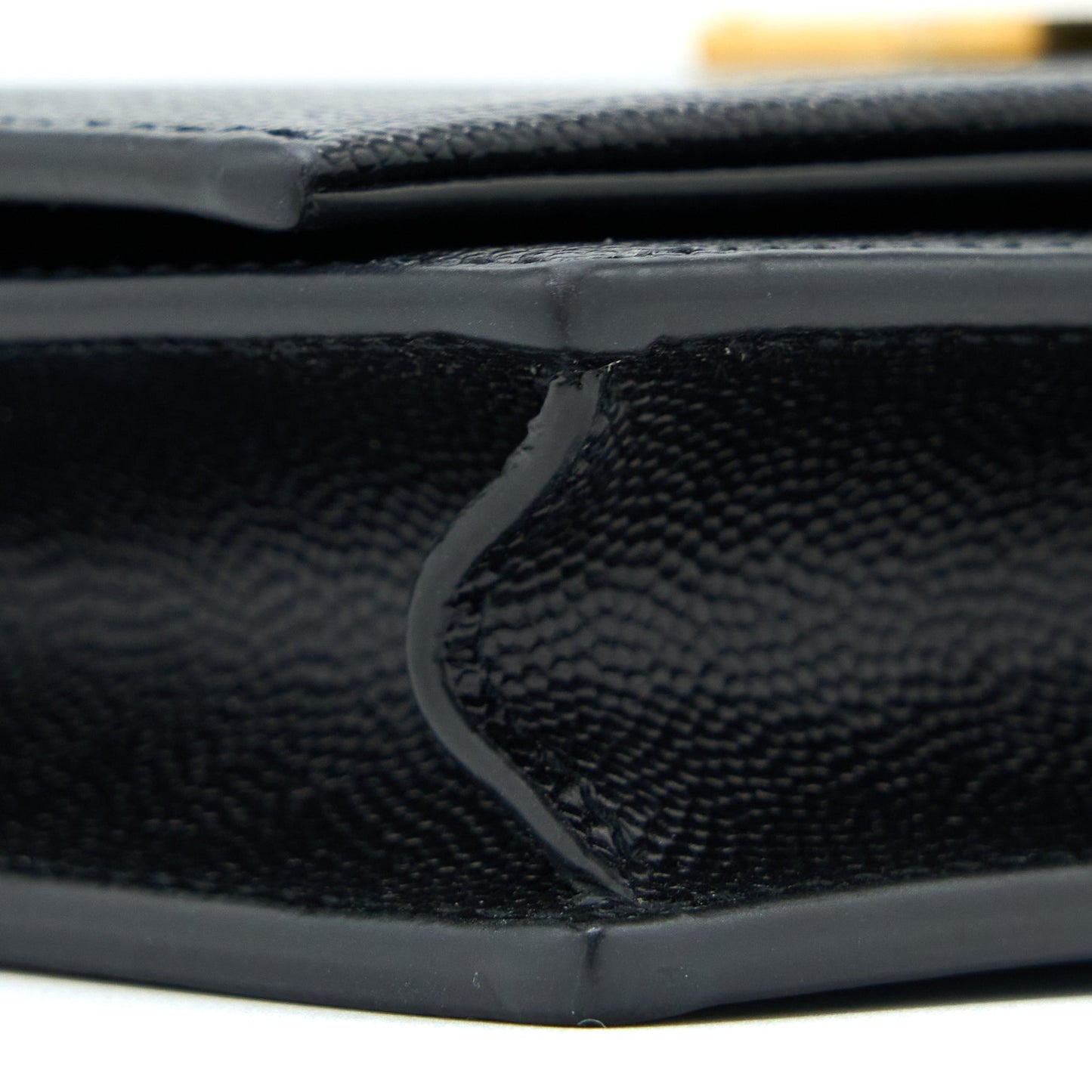 Saint Laurent Kate Chain Wallet With Tassel Grained Calfskin Black