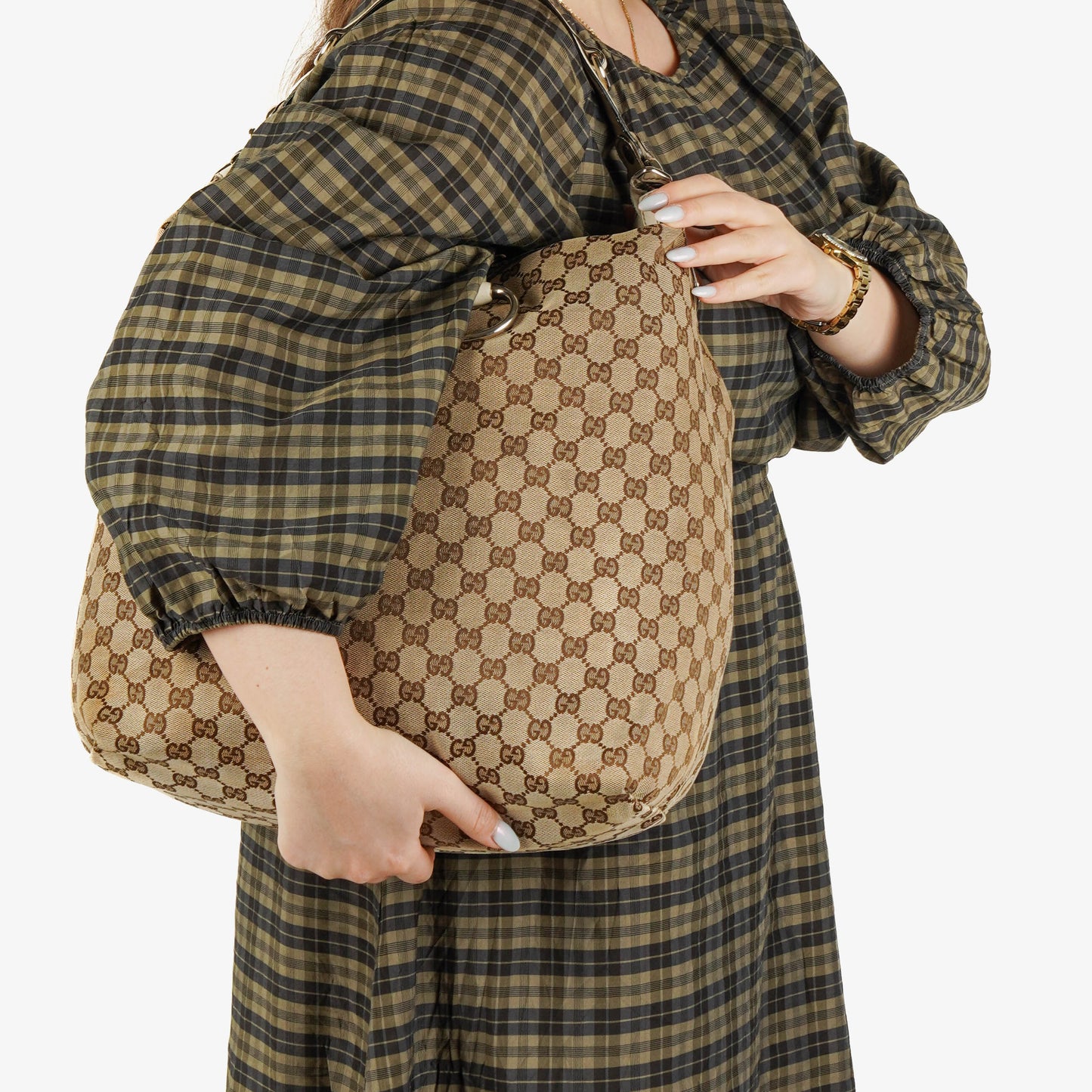 Gucci GG Canvas Large Icon Bit Hobo Bag