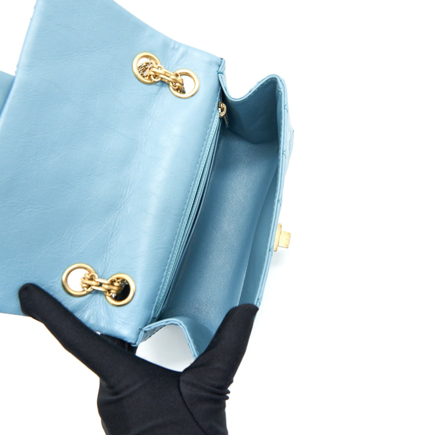 CHANEL MINI 2.55 REISSUE HANDBAG BLUE