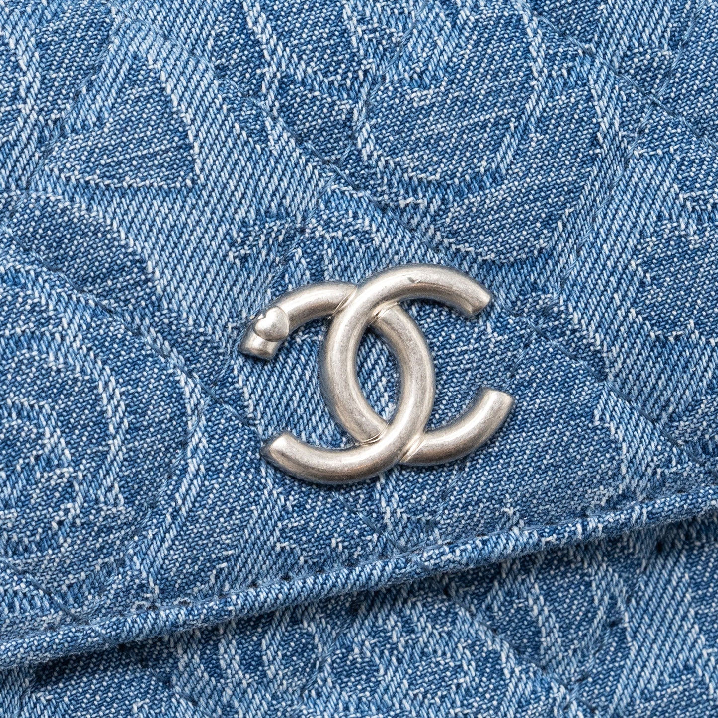 Chanel Coco Love Mini Clutch With Chain Denim Blue (Microchip)