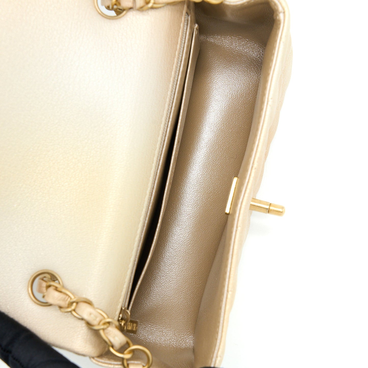 Chanel 22C Mini Rectangular Flap Bag Goatskin Ombre Beige Brushed (Microchip)
