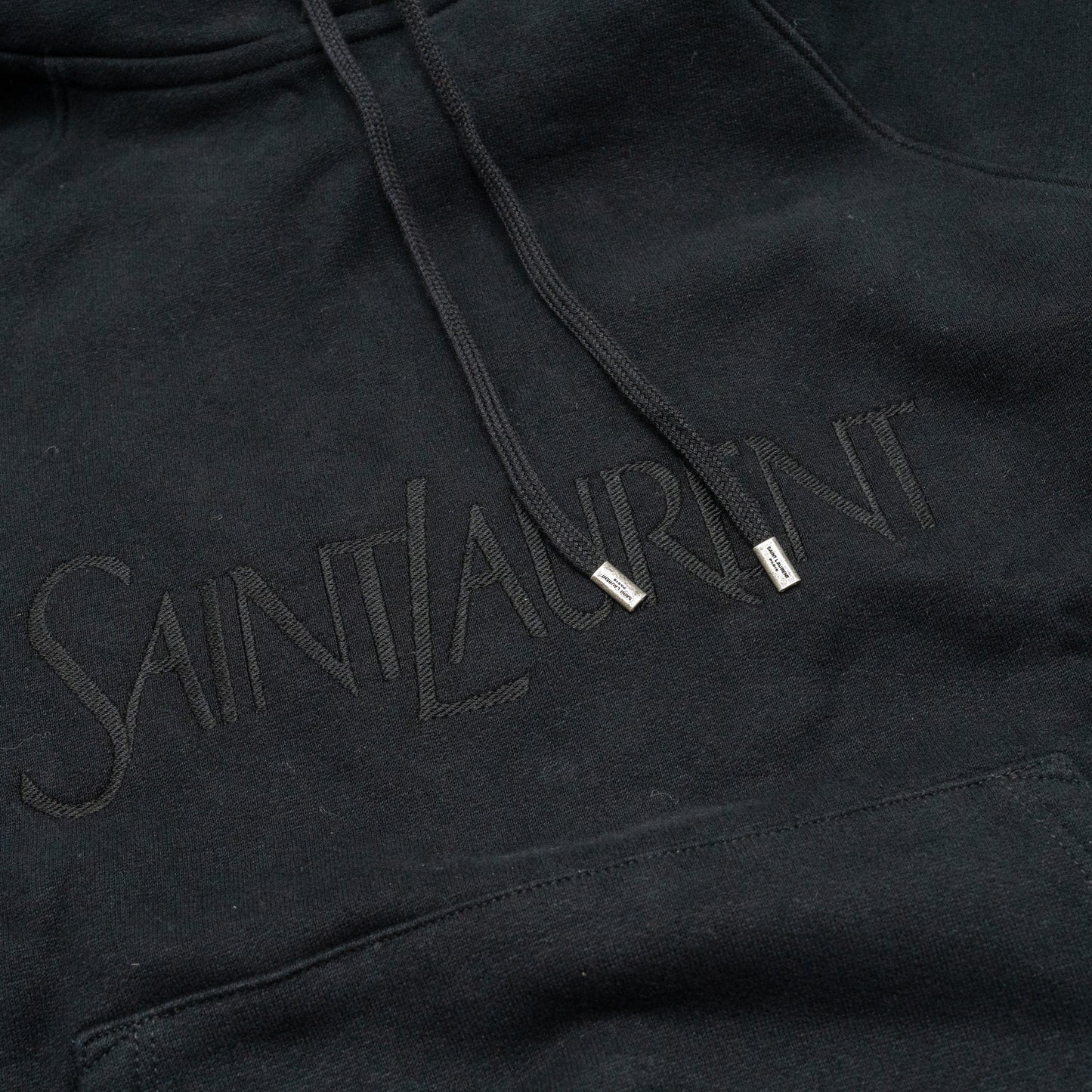 Saint laurent size letter hoodie cotton black