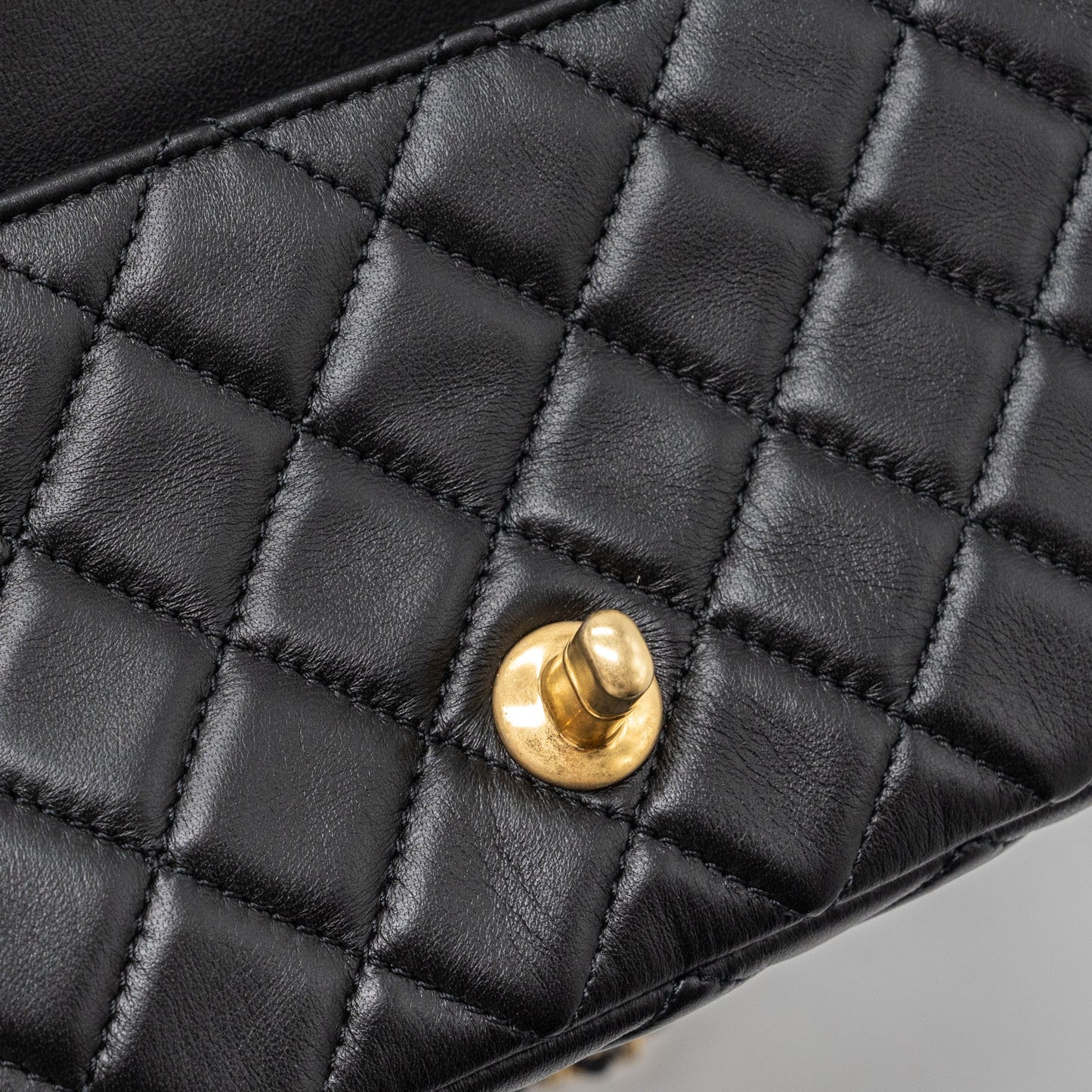 Chanel Pearl Crush Mini Rectangular Flap Bag Lambskin Black