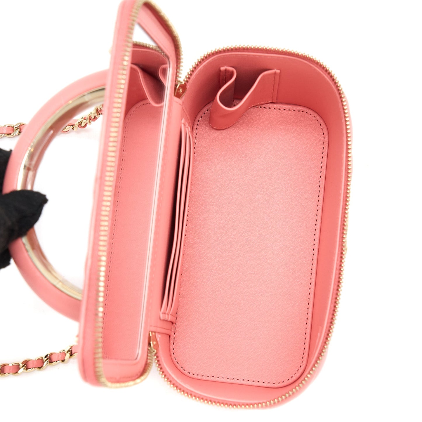 Chanel 22A Top Handle Long Vanity Case Lambskin Pink L (Microchip)