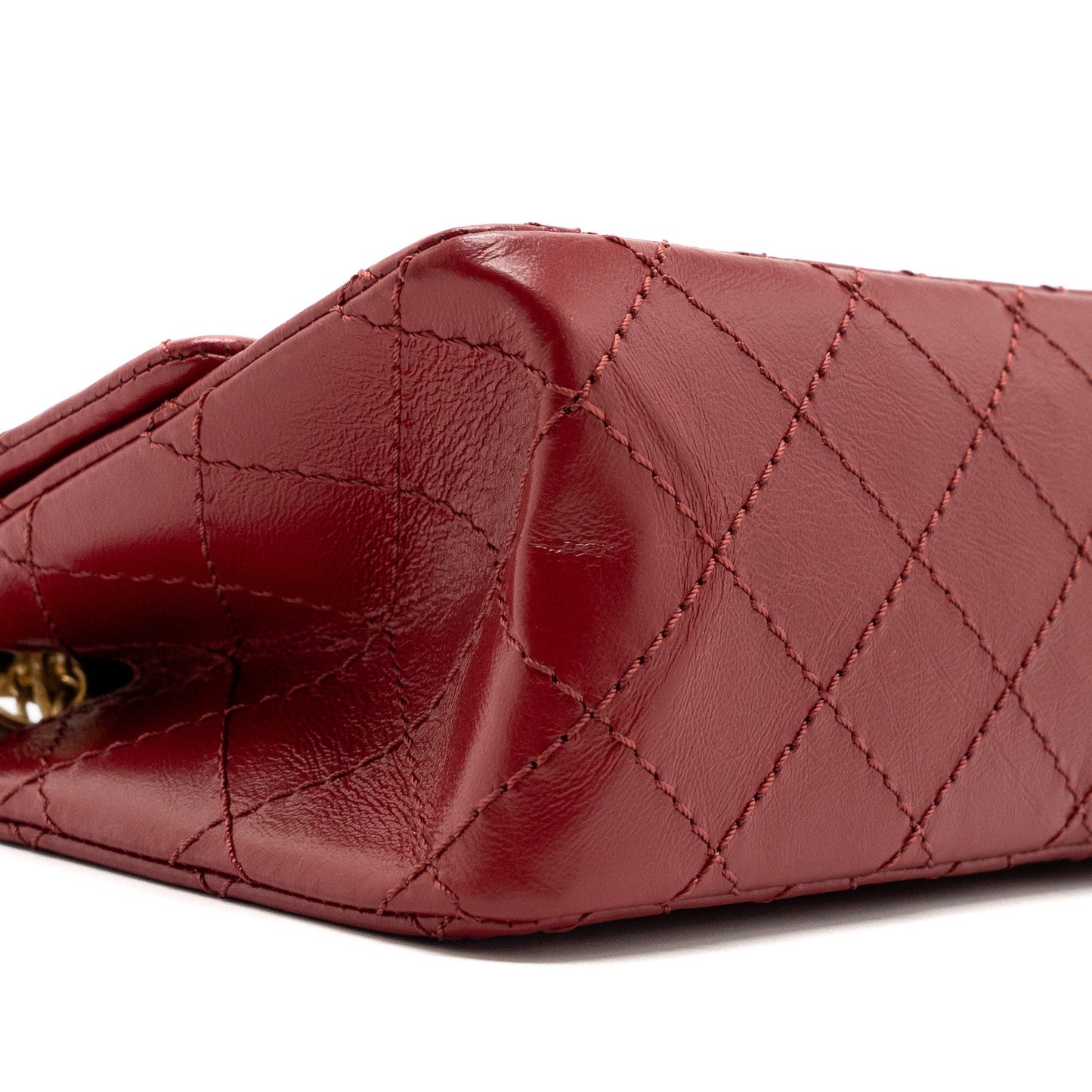 Chanel mini 2.55 reissue flap bag aged calfskin red