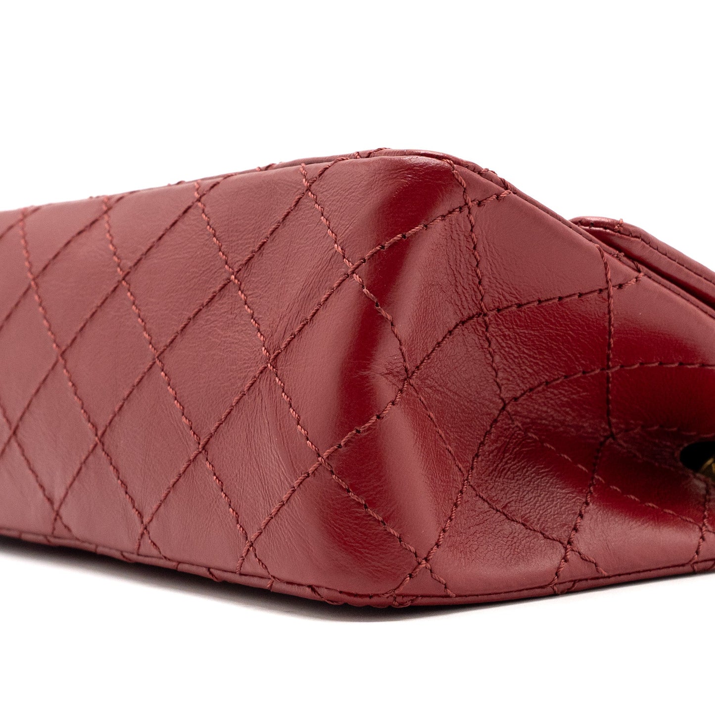 Chanel mini 2.55 reissue flap bag aged calfskin red