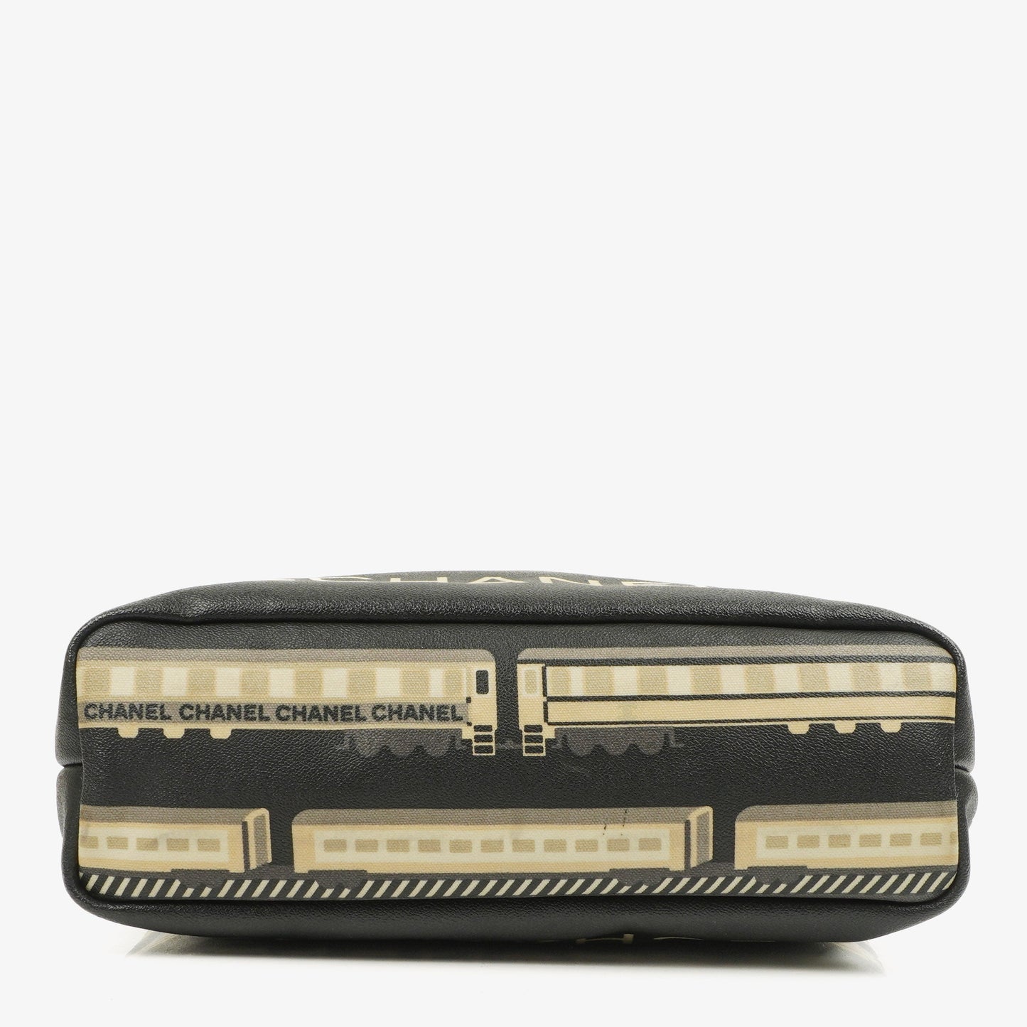 Chanel Black Coated Canvas Le Train Bag