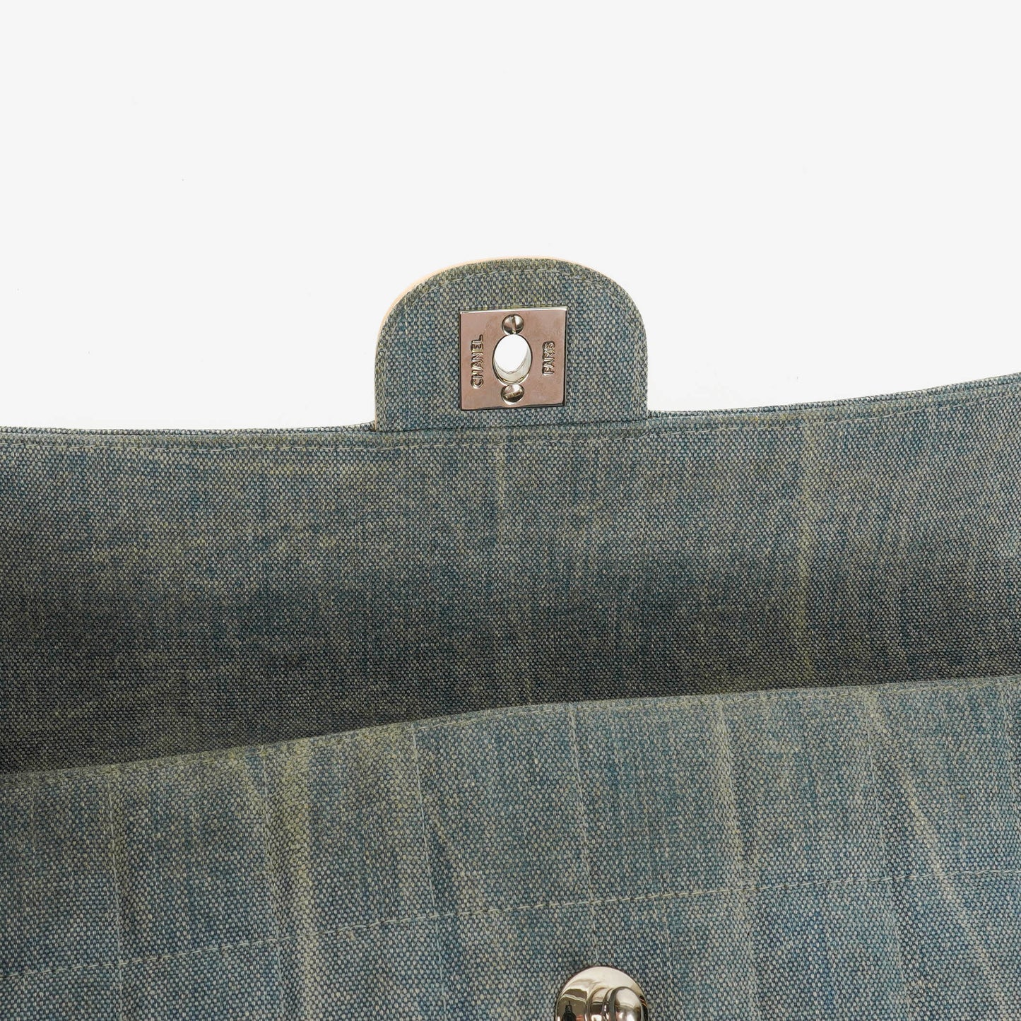 Chanel Blue Denim East West Chocolate Bar Bag