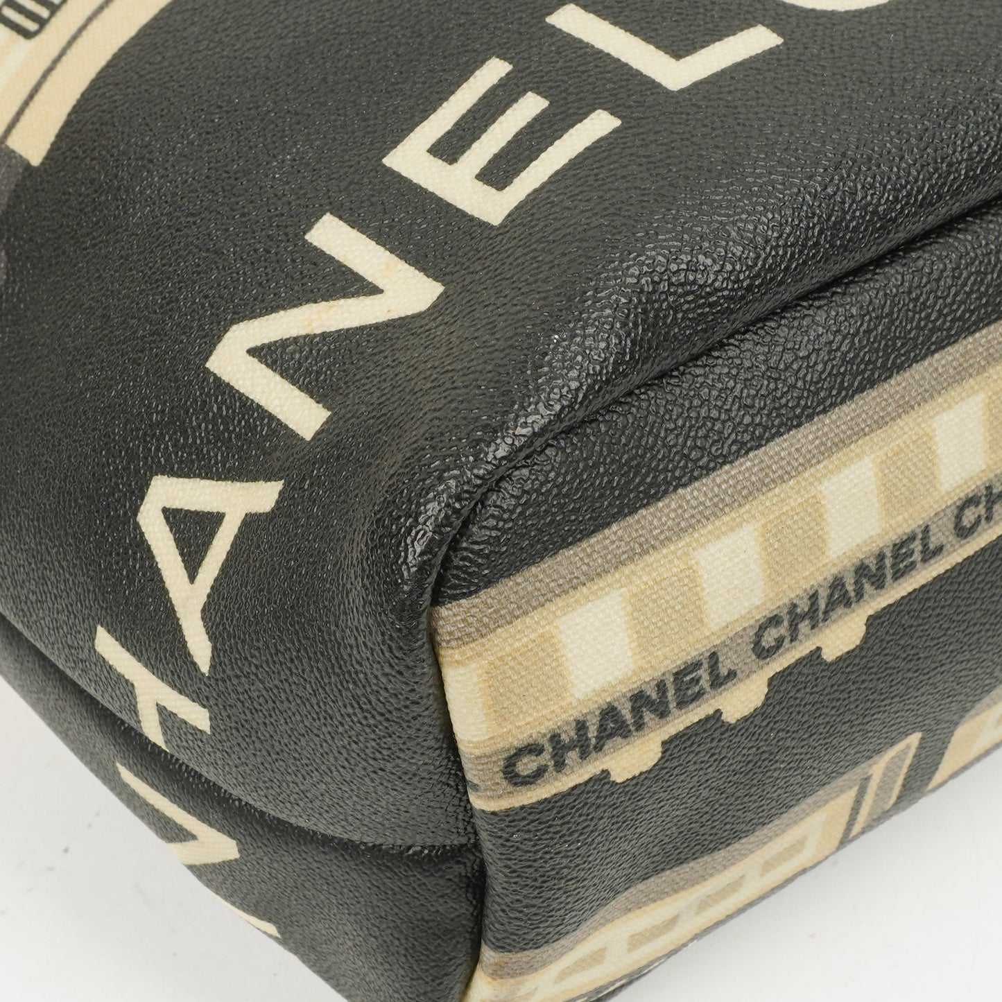 Chanel Black Coated Canvas Le Train Bag