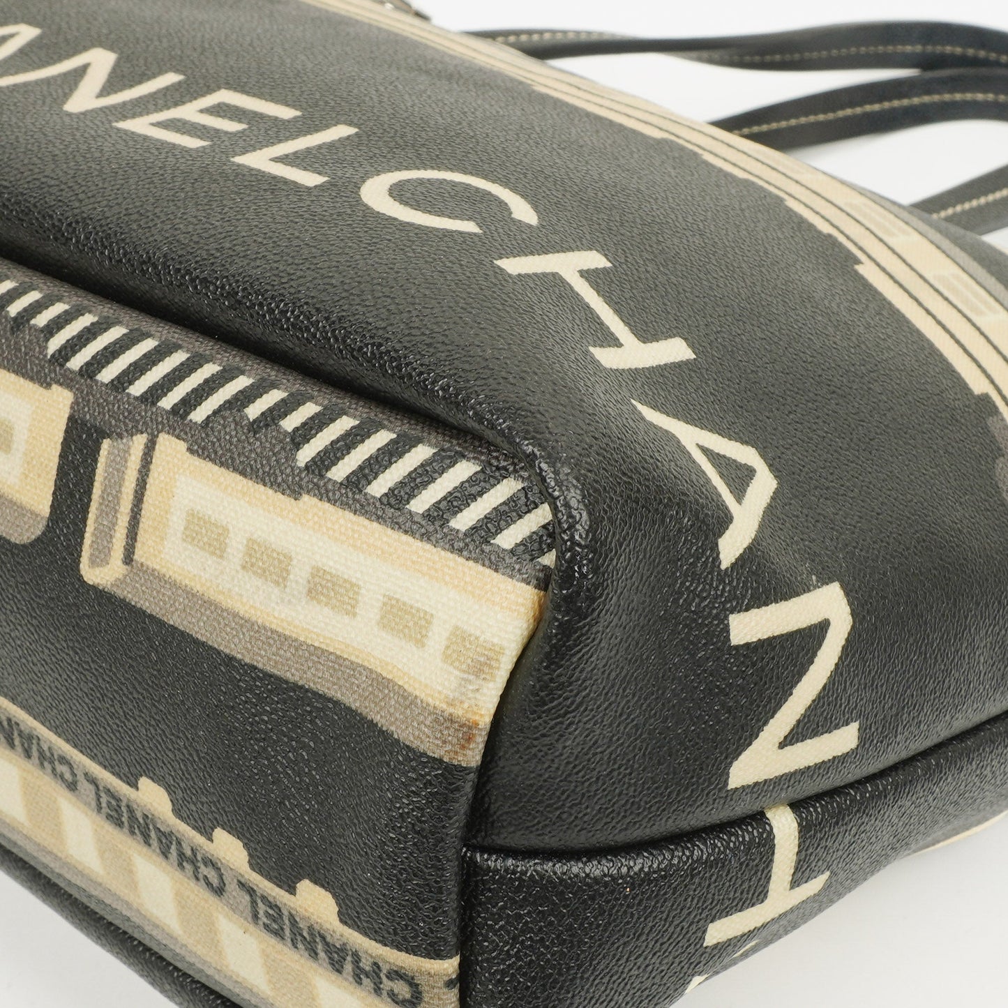 Chanel Black Coated Canvas Le Train Bag