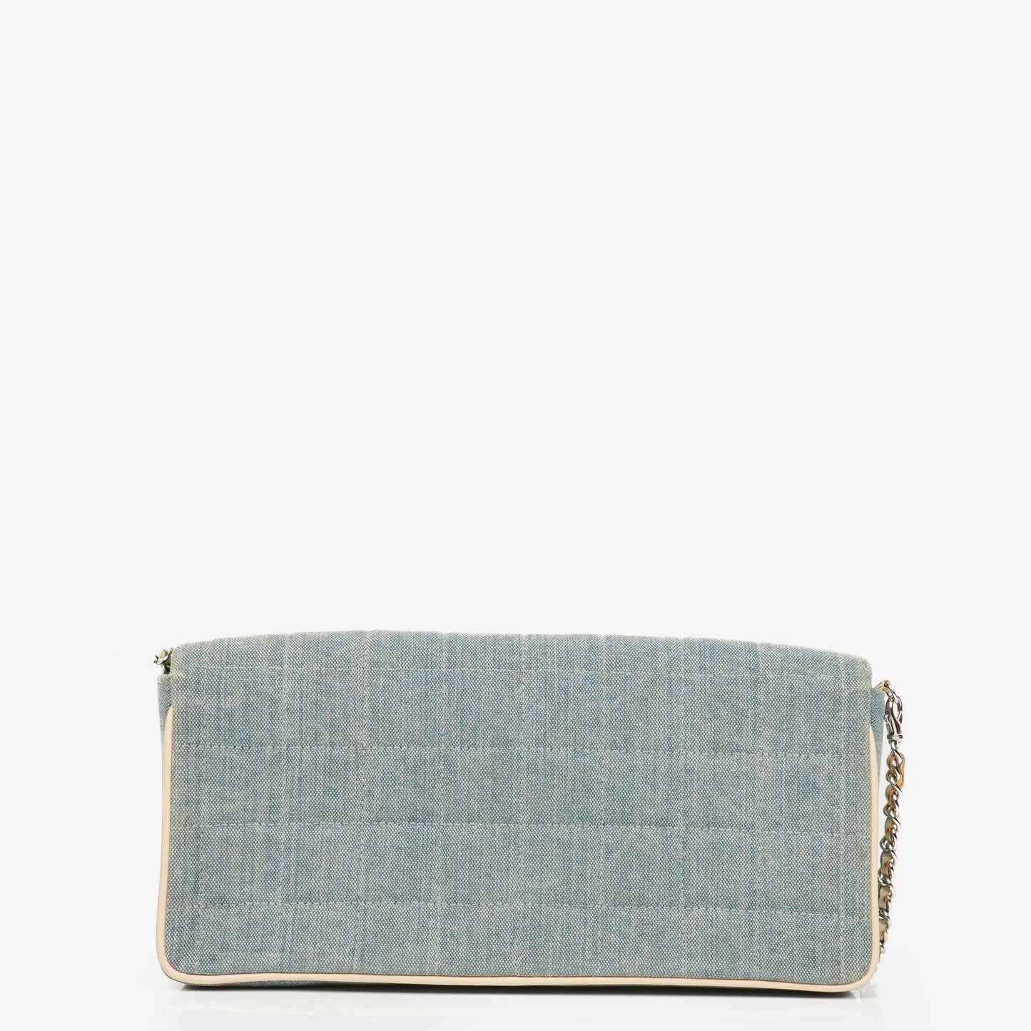 Chanel Blue Denim East West Chocolate Bar Bag