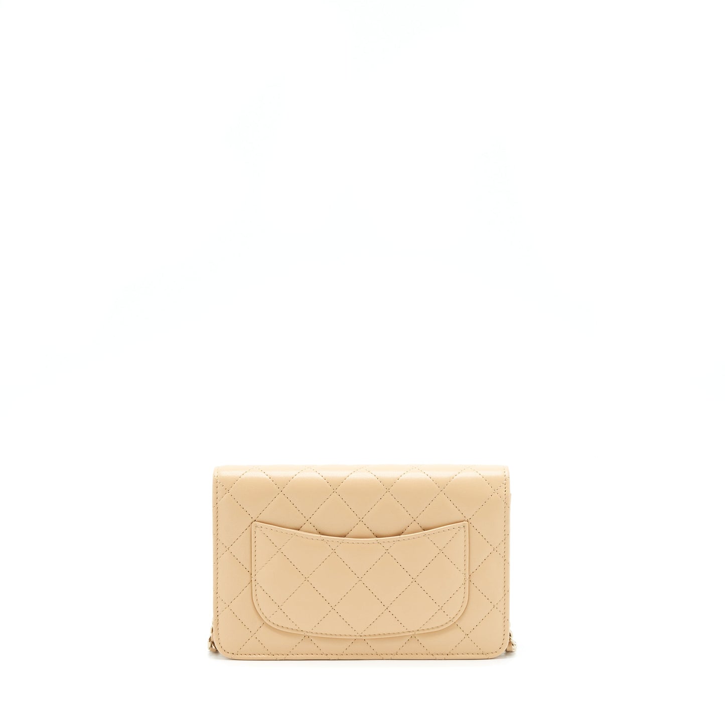 Chanel Classic Wallet On Chain Lambskin Beige L?Microchip?