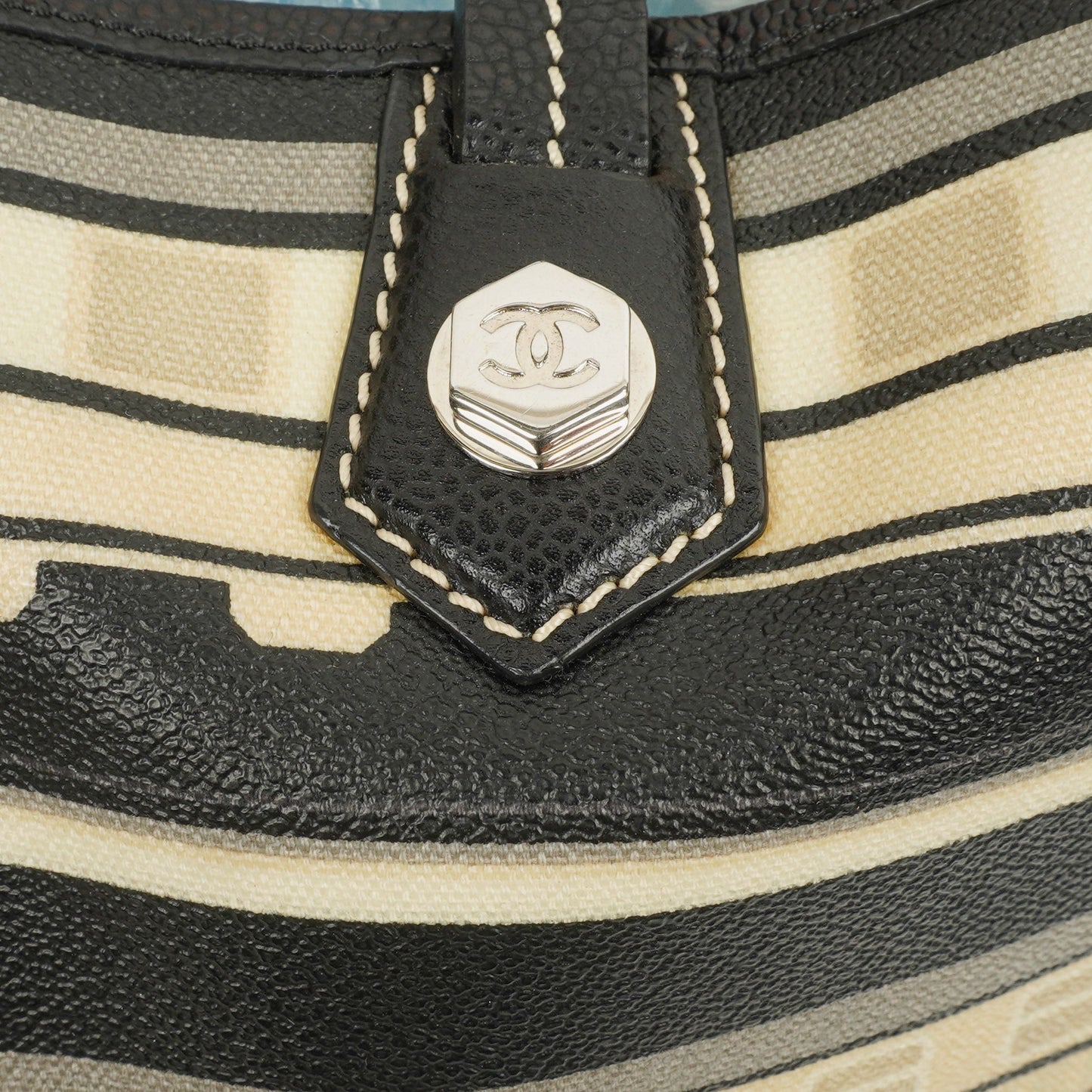 Chanel Black Coated Canvas Le Train Bag