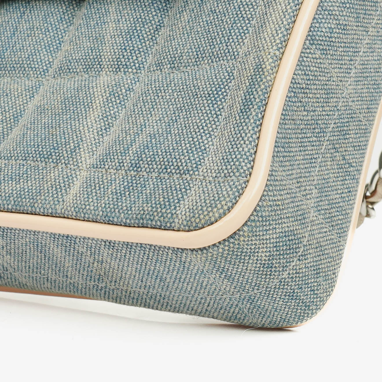 Chanel Blue Denim East West Chocolate Bar Bag