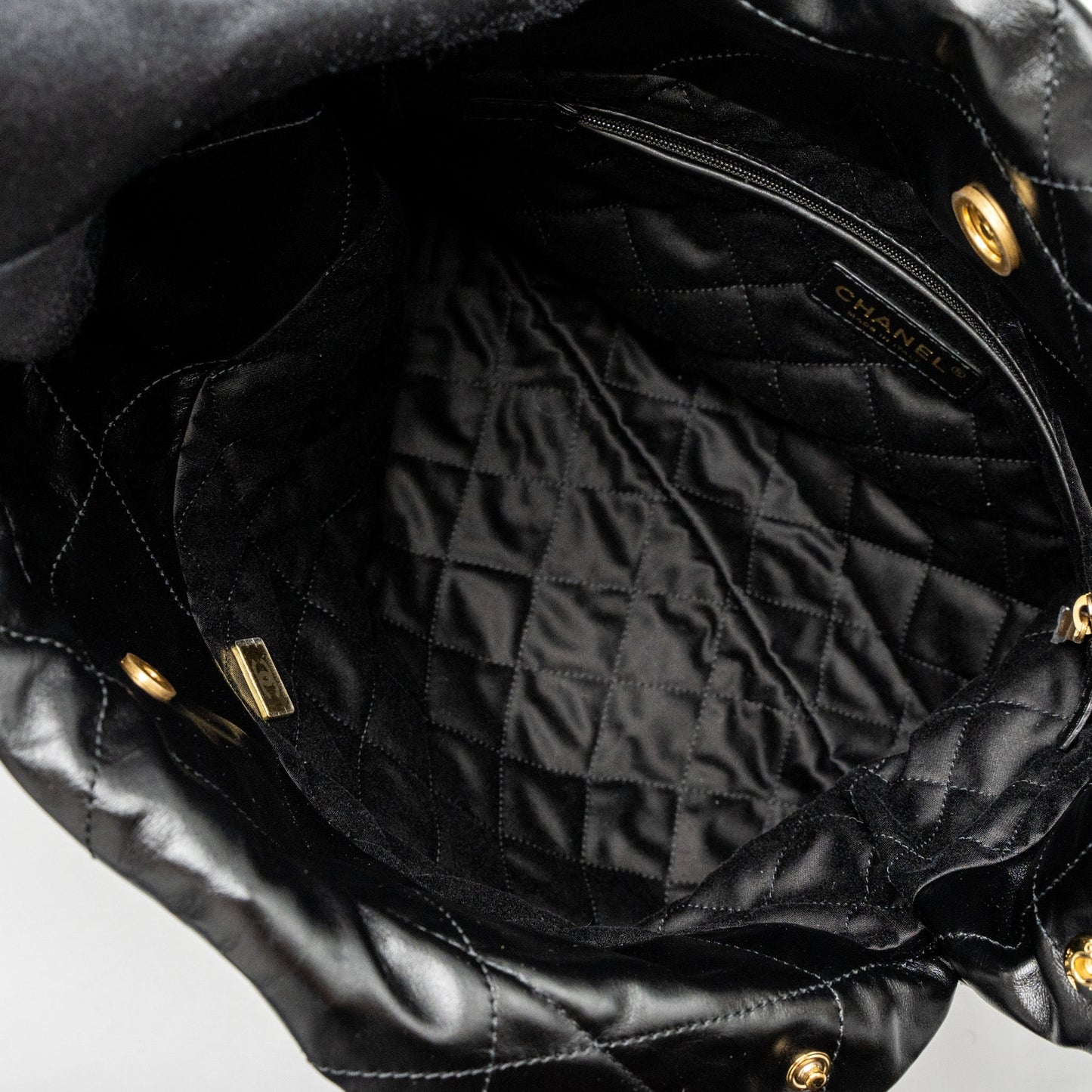 Chanel Small 22 Bag Shiny Calfskin Black  (Microchip)