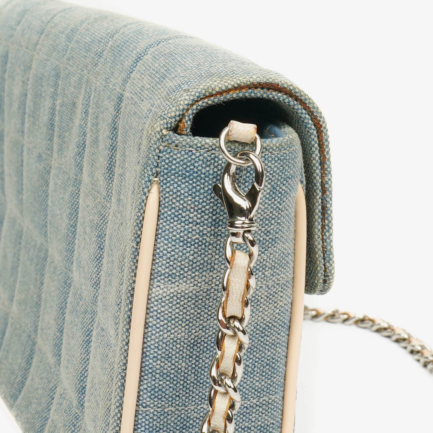 Chanel Blue Denim East West Chocolate Bar Bag