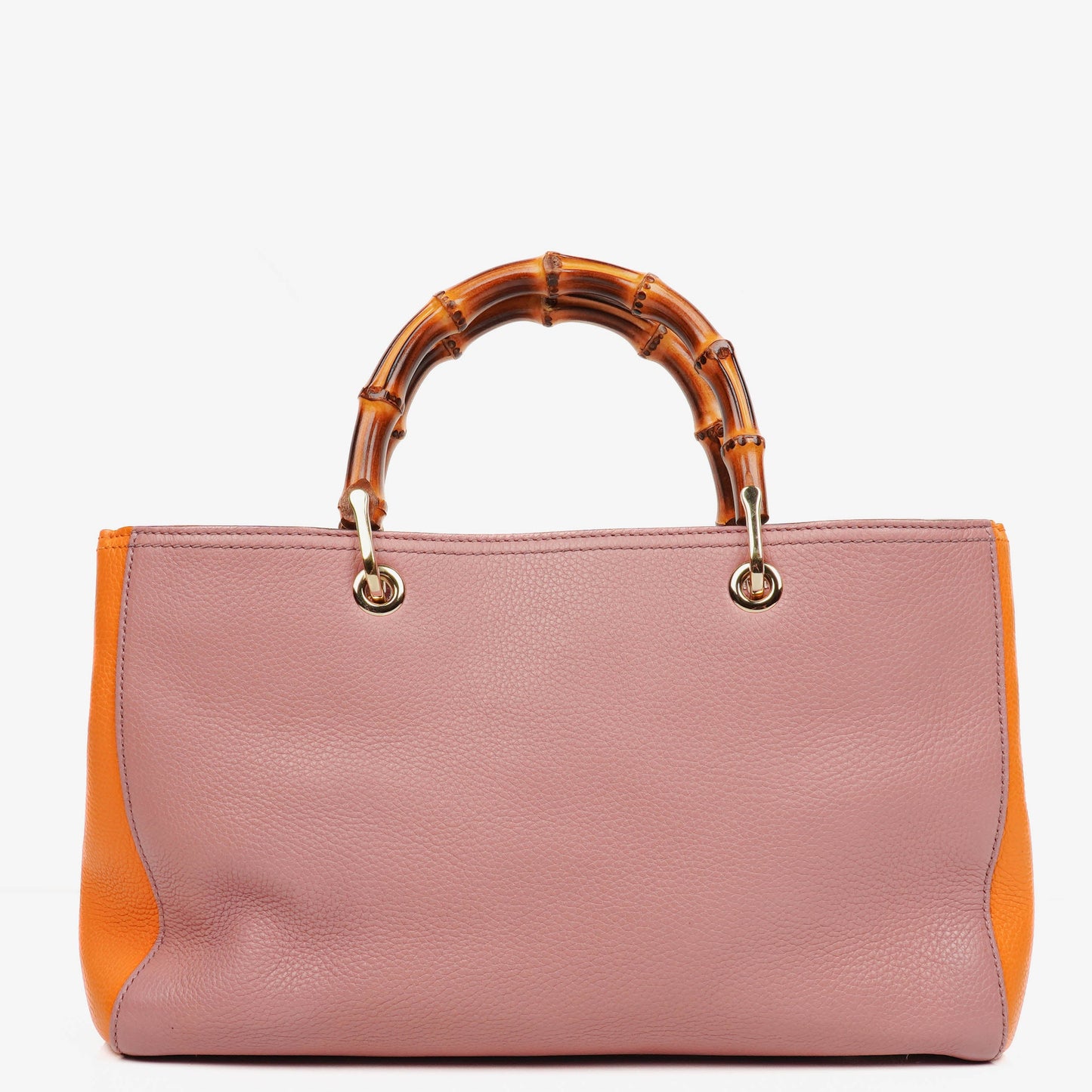 Gucci Bi-Colour Pebbled Calfskin Medium Bamboo Shopper Tote Bag