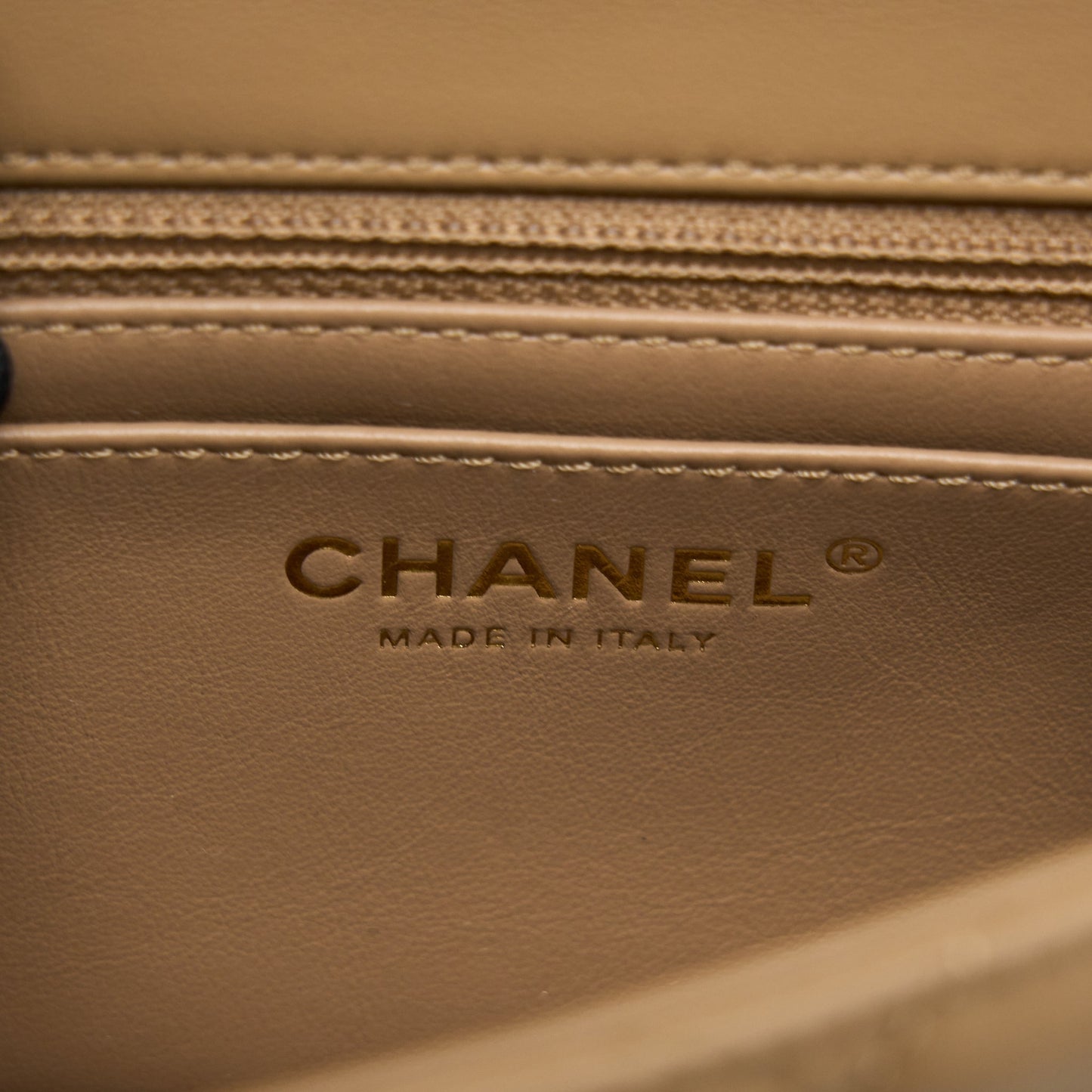 Chanel Pearl Crush Mini Square Flap Bag Lambskin Dark Beige (Microchip)