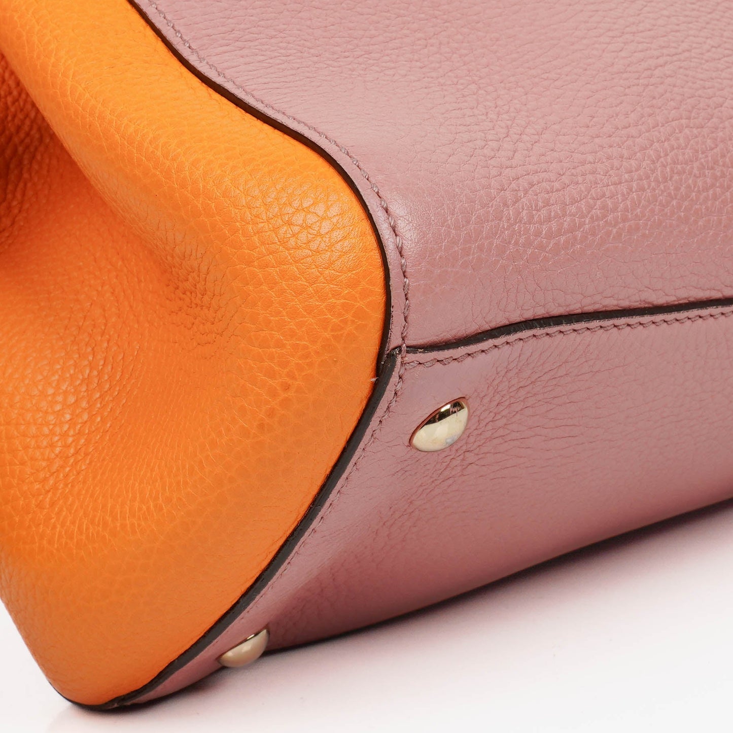 Gucci Bi-Colour Pebbled Calfskin Medium Bamboo Shopper Tote Bag