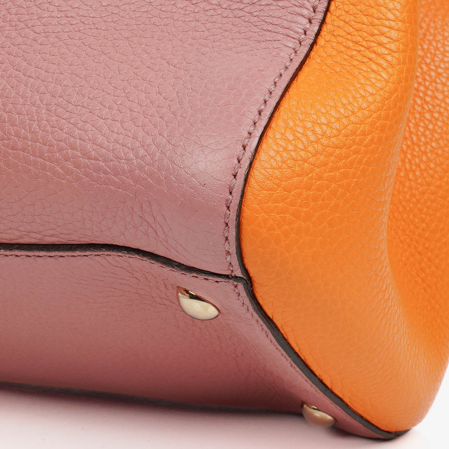 Gucci Bi-Colour Pebbled Calfskin Medium Bamboo Shopper Tote Bag